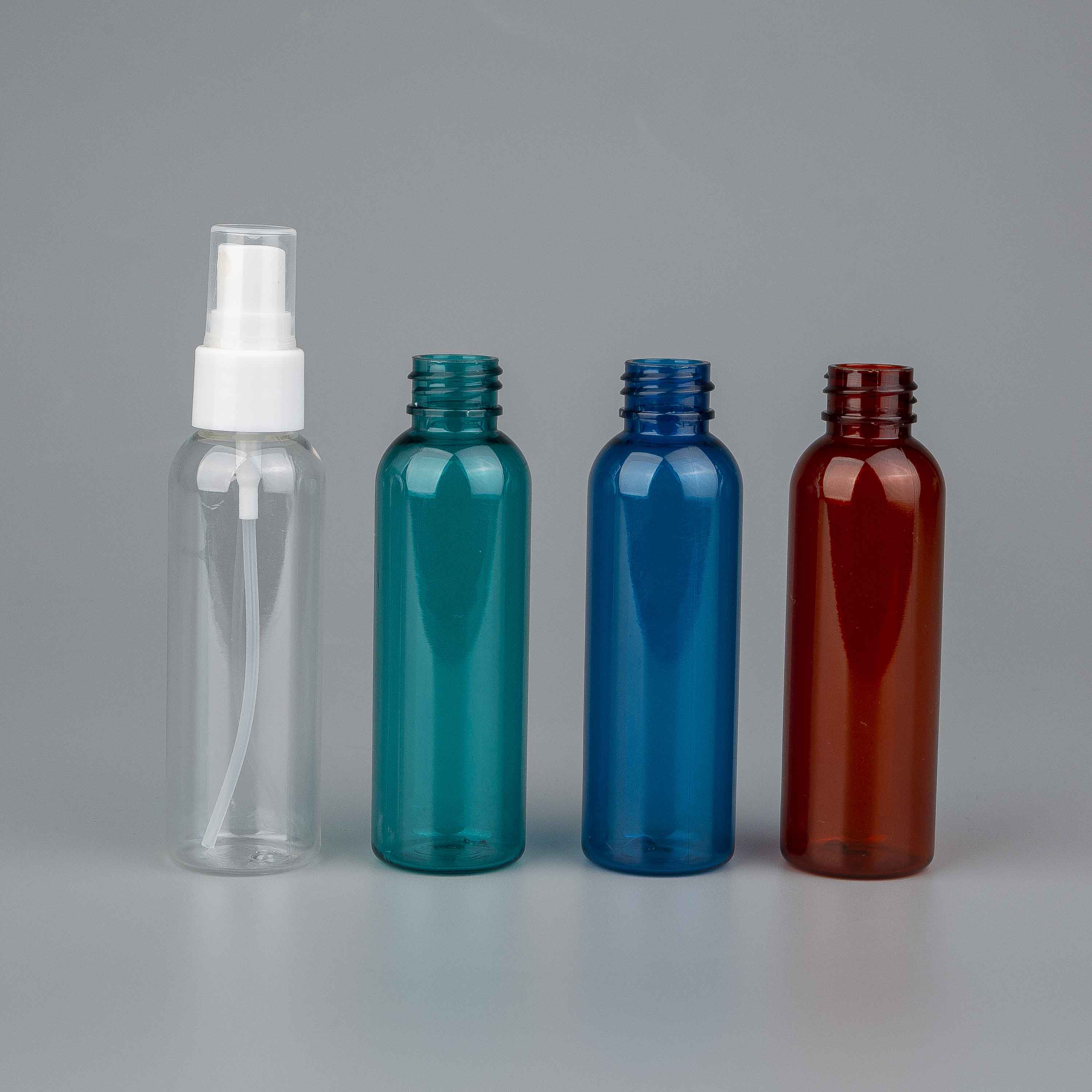 30/60/120/180ml Clear Round Plastic PET/PCR Mist Sprayer Bottle For Cosmetic Packaging