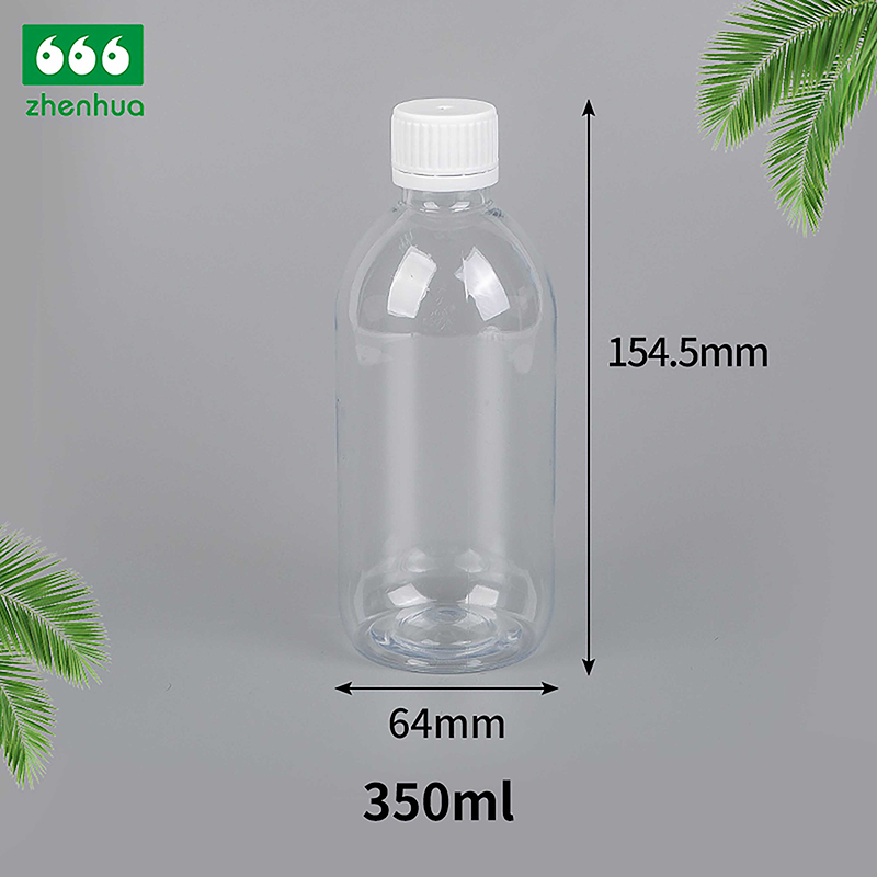 150ml/200ml/350ml Round White/Clear PET Medicinal Mouthwash Bottle Juice Drink Bottle with Tamper Proof Cap