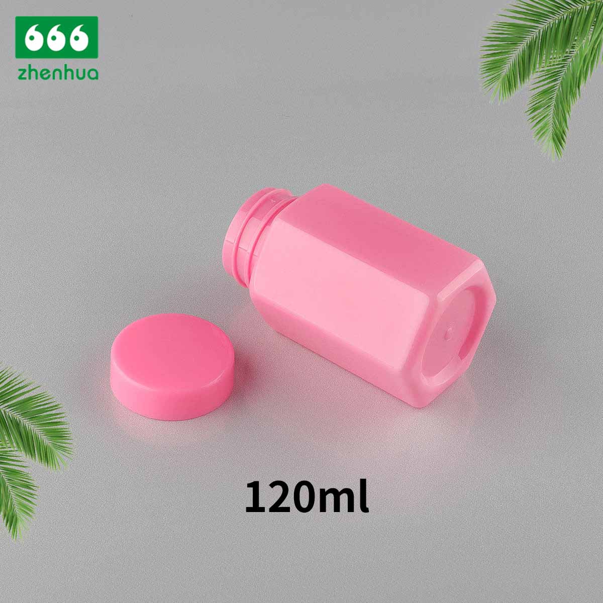 120ml 150ml 180ml 250ml Plastic PET Hexagonal Bottle Vitamin Medicinal Capsule Solid Bottle with Gold/Silver Electrochemical Aluminium Cap