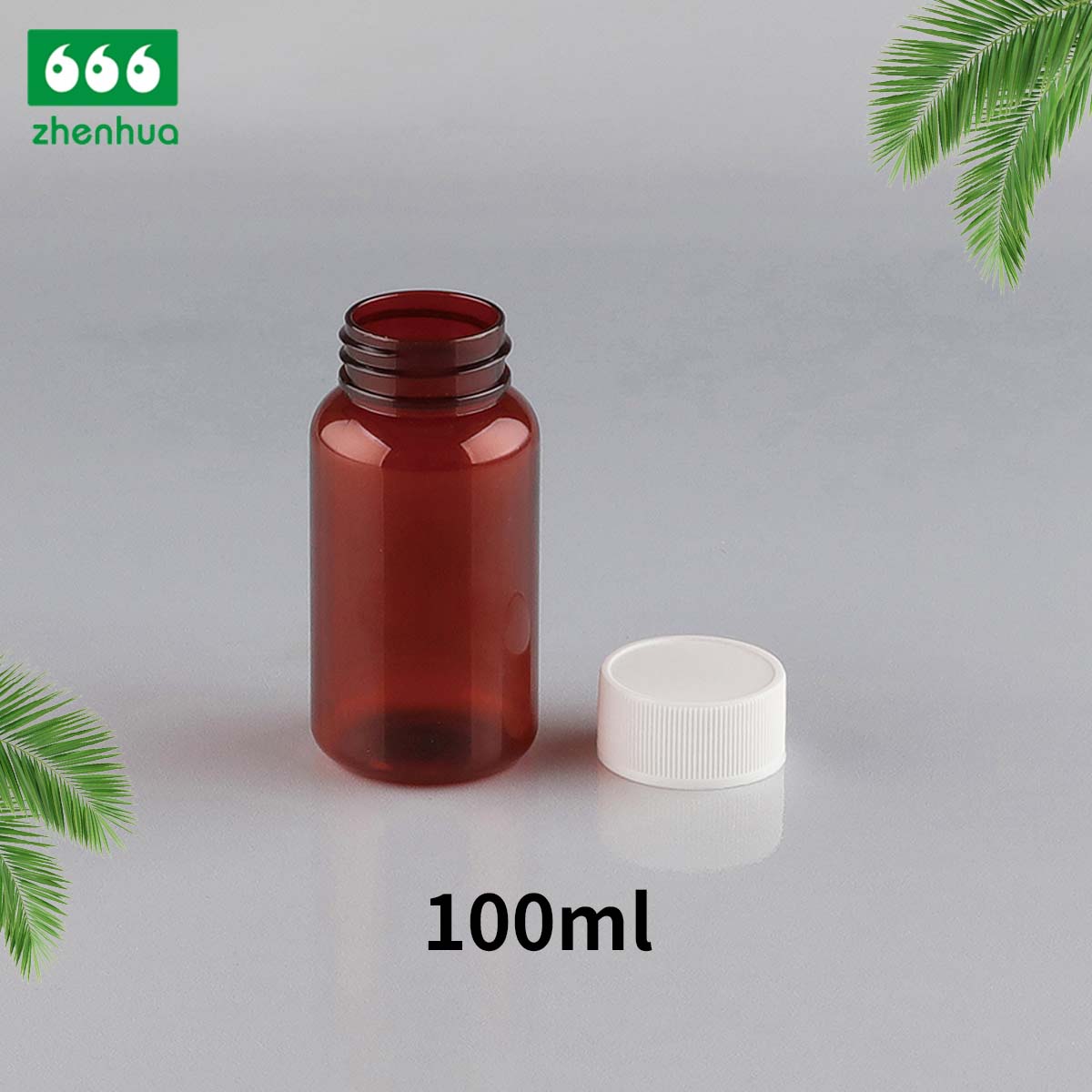 90cc 100cc 140cc 180cc Eco-friendly PET Amber Pharmaceutical Dietary Supplement Bottles Dispensing Bottles with PE High Screw Cap