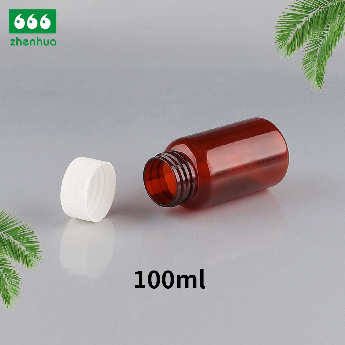 90cc 100cc 140cc 180cc Eco-friendly PET Amber Pharmaceutical Dietary Supplement Bottles Dispensing Bottles with PE High Screw Cap