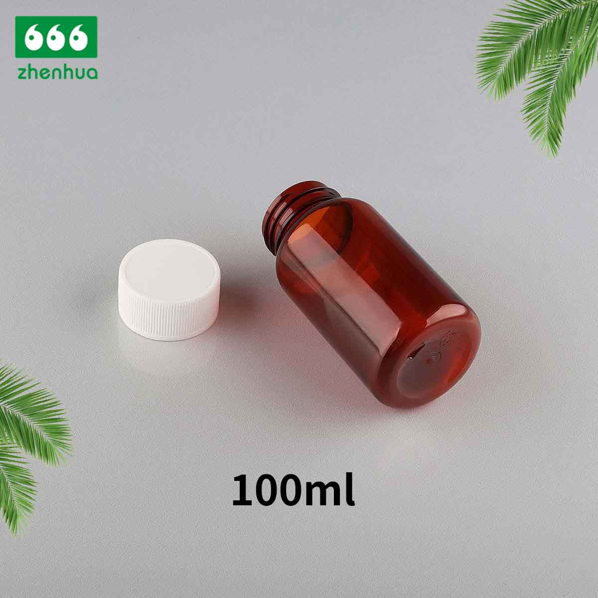 90cc 100cc 140cc 180cc Eco-friendly PET Amber Pharmaceutical Dietary Supplement Bottles Dispensing Bottles with PE High Screw Cap