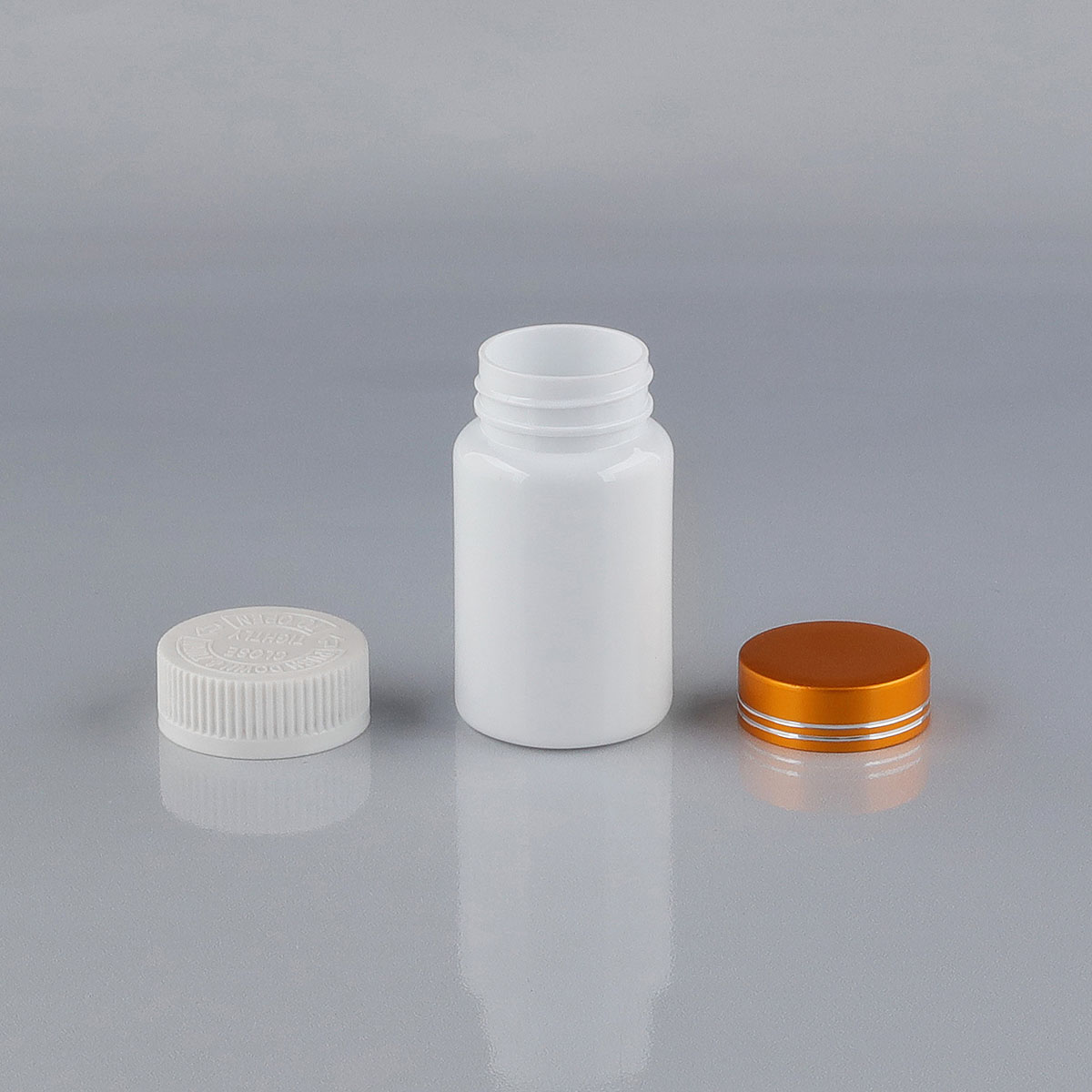 100/120/150/180ml Clear Round Capsule/Vitamin PET Bottle with PE Lined Screw Cap/Aluminum Cap