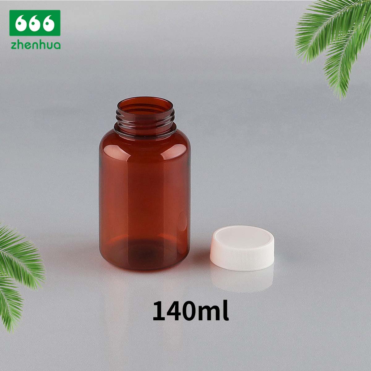 90cc 100cc 140cc 180cc Eco-friendly PET Amber Pharmaceutical Dietary Supplement Bottles Dispensing Bottles with PE High Screw Cap