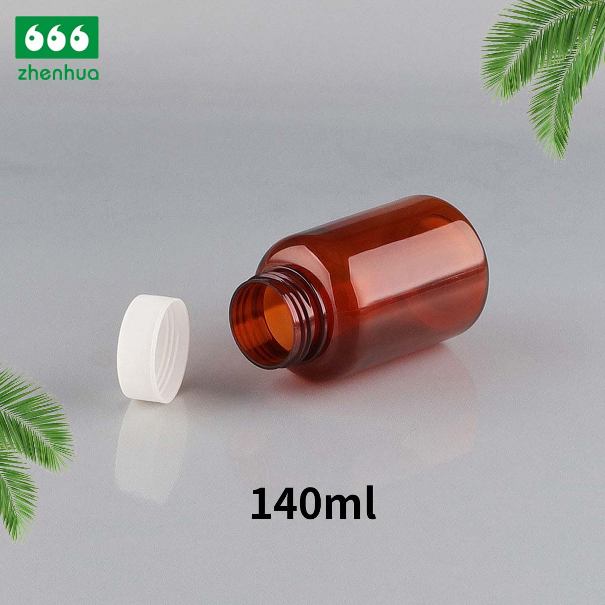 90cc 100cc 140cc 180cc Eco-friendly PET Amber Pharmaceutical Dietary Supplement Bottles Dispensing Bottles with PE High Screw Cap