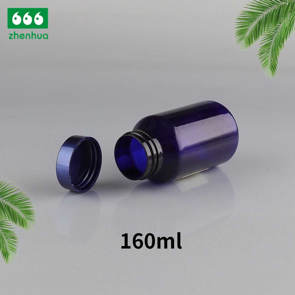 160ml 180ml 200ml Transparent Slant PET Nutraceutical Bottle  Pharmaceutical Grade Capsule Bottle with Electrified Aluminium Cap