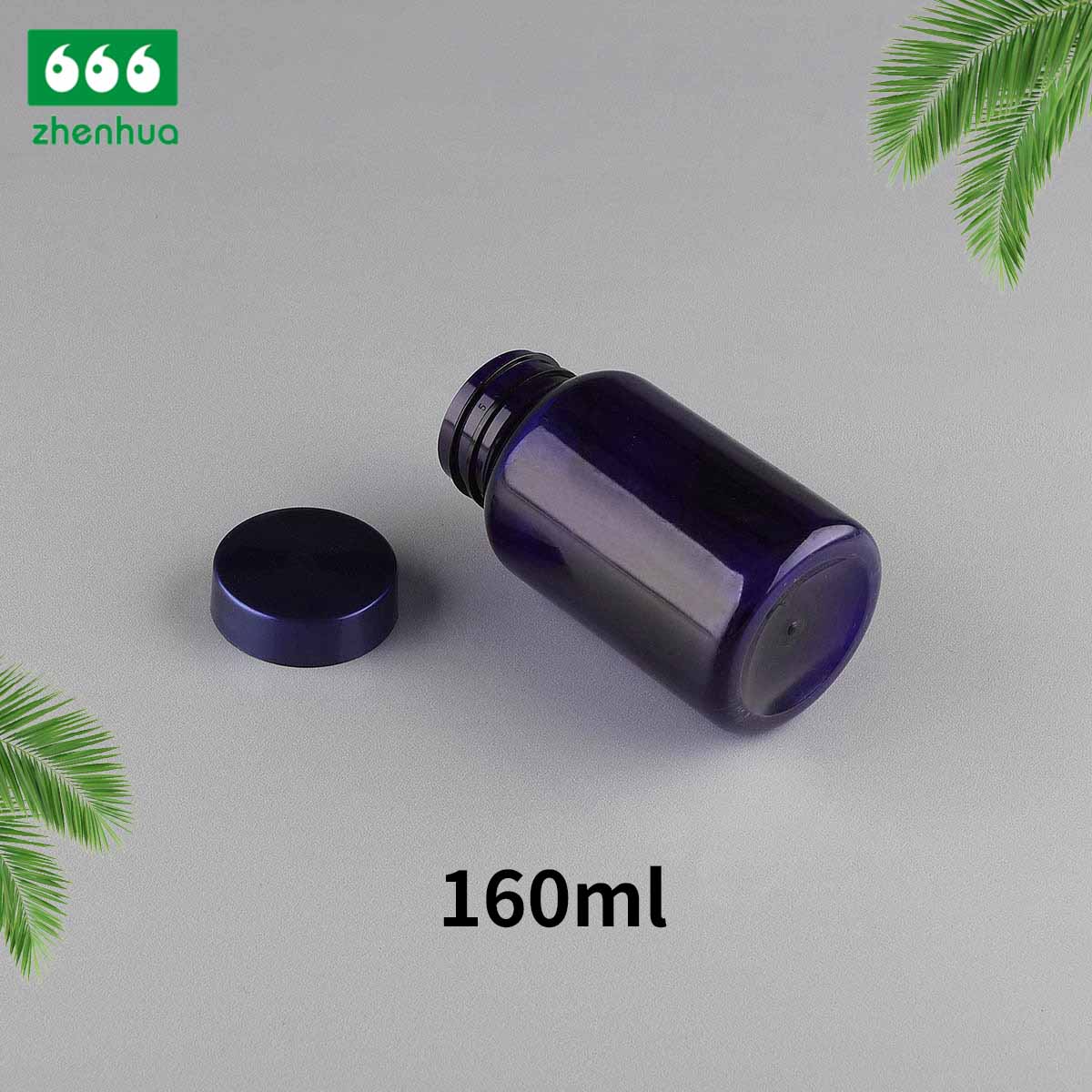 160ml 180ml 200ml Transparent Slant PET Nutraceutical Bottle  Pharmaceutical Grade Capsule Bottle with Electrified Aluminium Cap