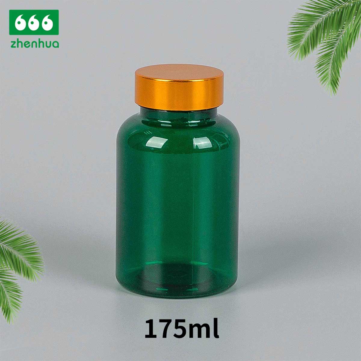 175cc 200cc Eco-friendly Amber PET Solid Capsule Packaging Bottle Chewable Tablet Bottle with White PP Flip Top Cap