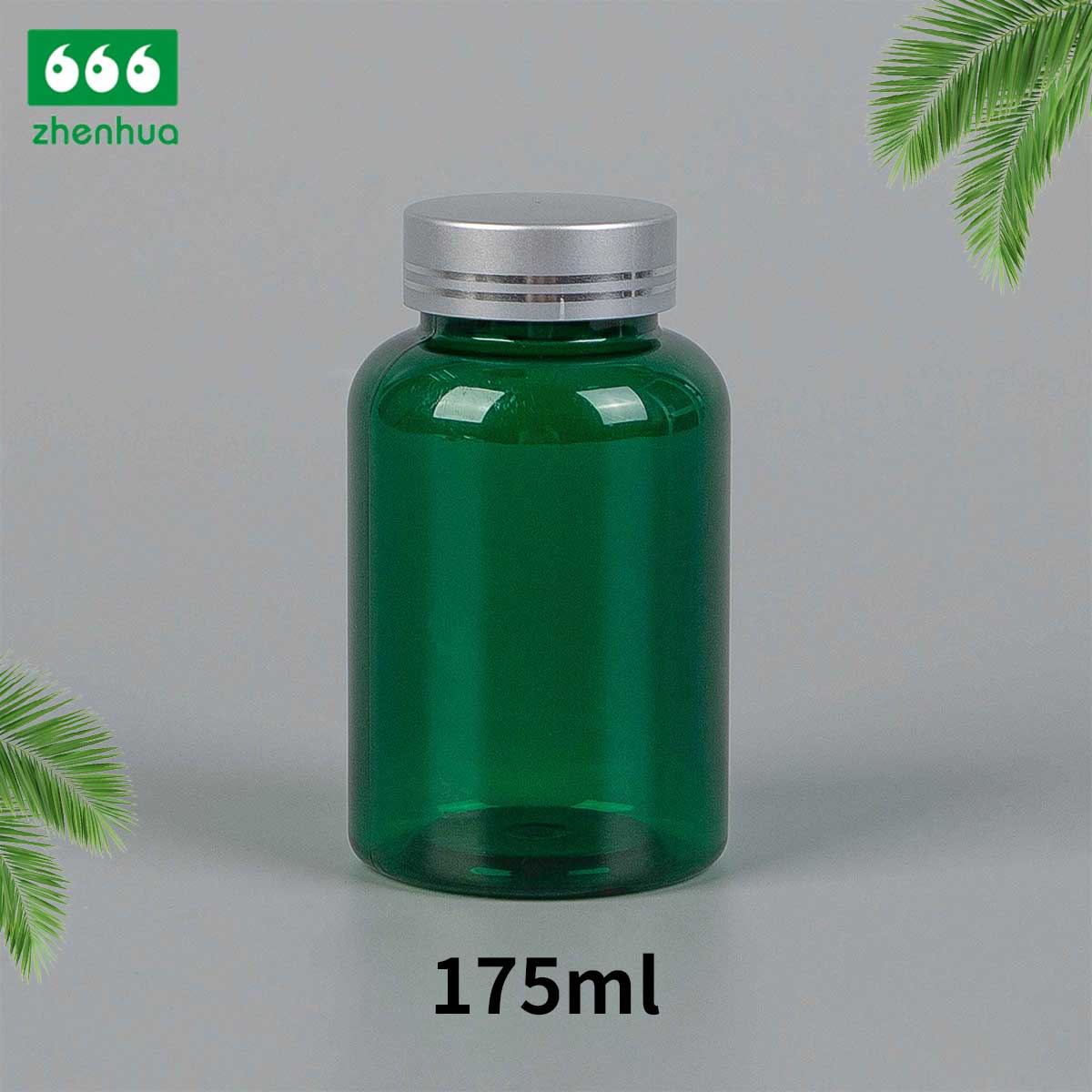 175cc 200cc Eco-friendly Amber PET Solid Capsule Packaging Bottle Chewable Tablet Bottle with White PP Flip Top Cap