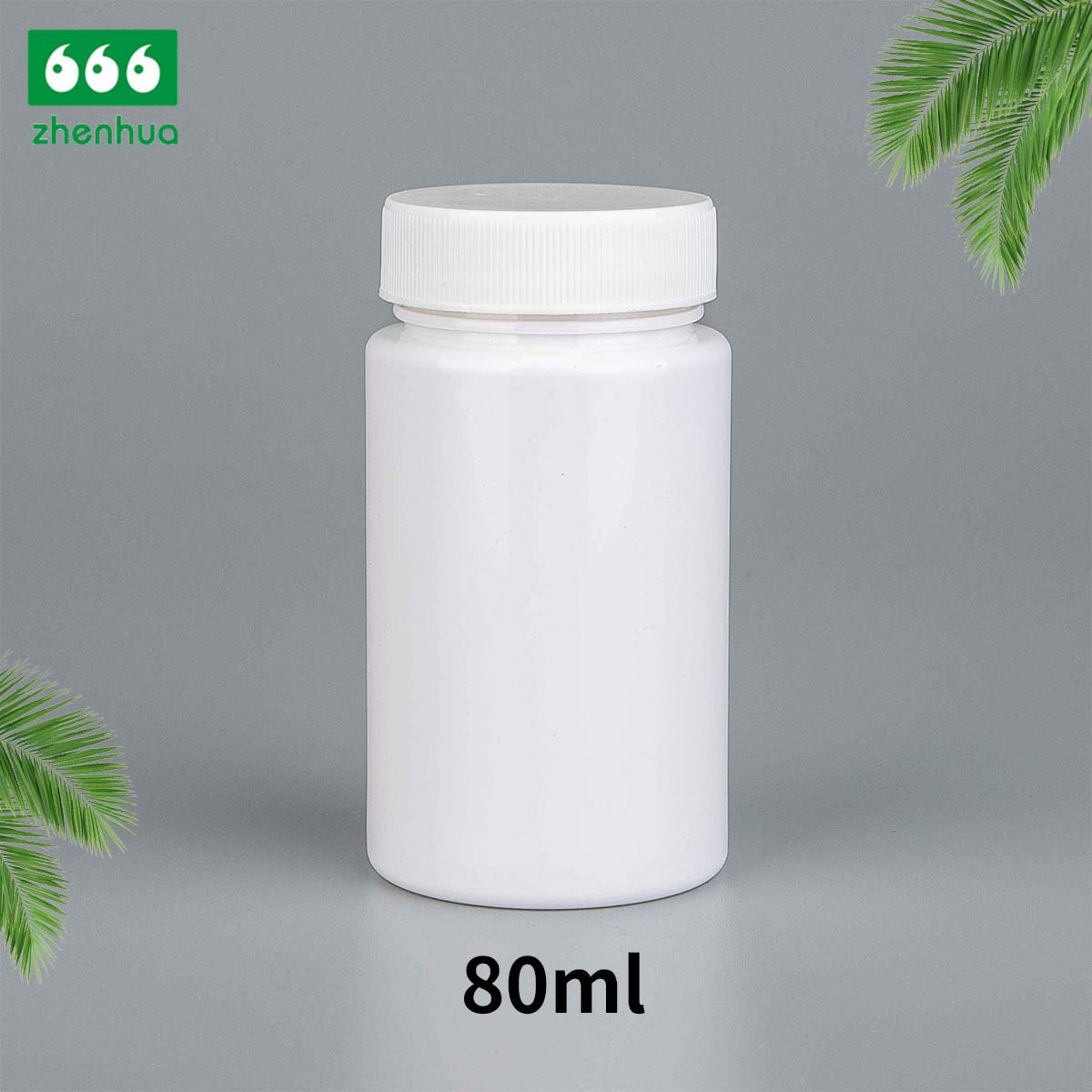80/120ml Cylinder Wide Mouth PET Solid Medicine Bottle White PE Lined Screw Cap/CRC Cap
