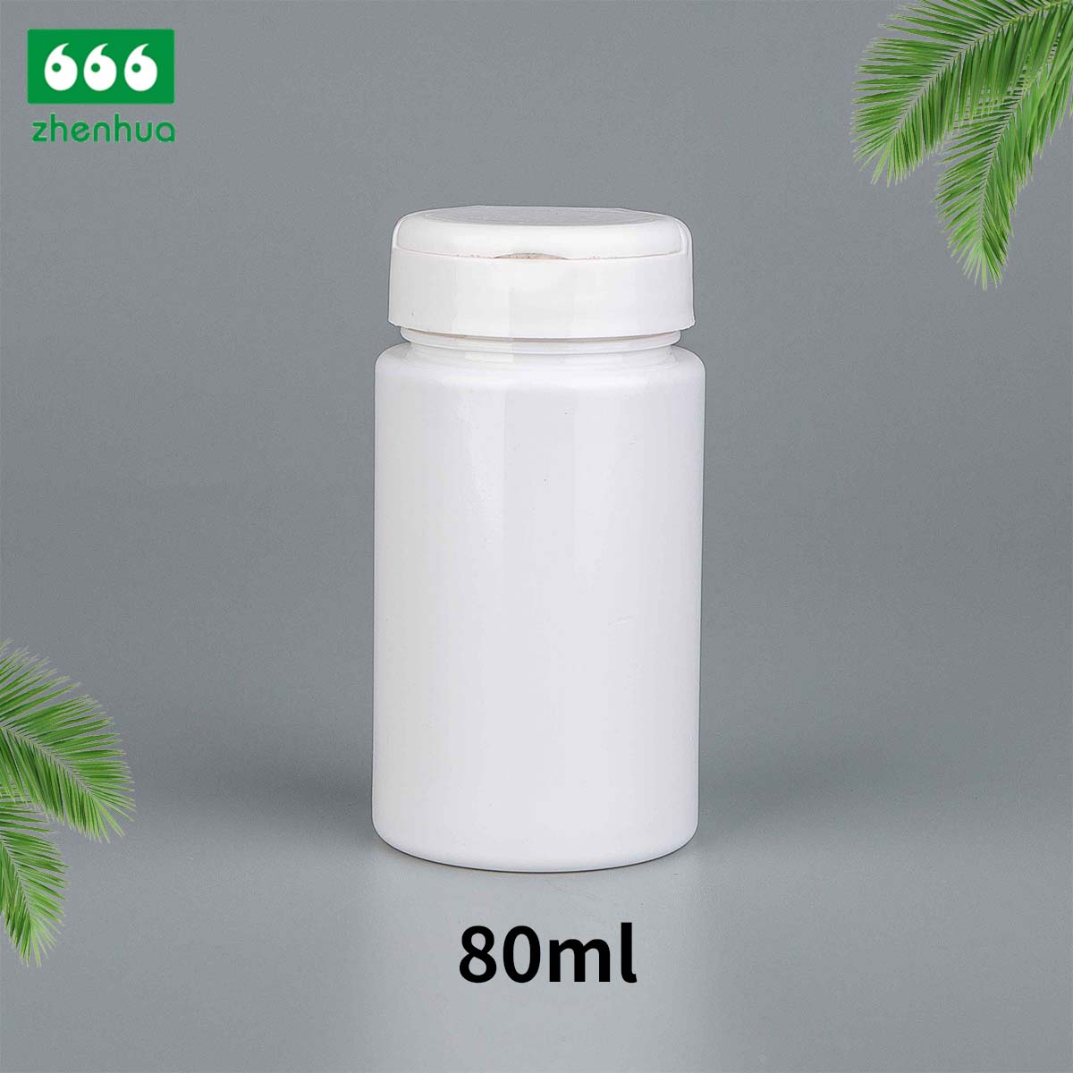 80/120ml Cylinder Wide Mouth PET Solid Medicine Bottle White PE Lined Screw Cap/CRC Cap