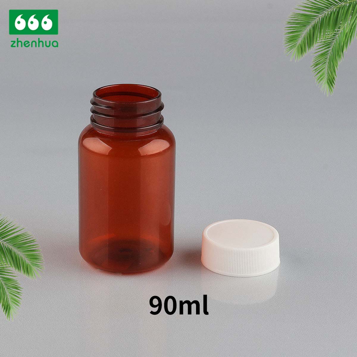 90cc 100cc 140cc 180cc Eco-friendly PET Amber Pharmaceutical Dietary Supplement Bottles Dispensing Bottles with PE High Screw Cap