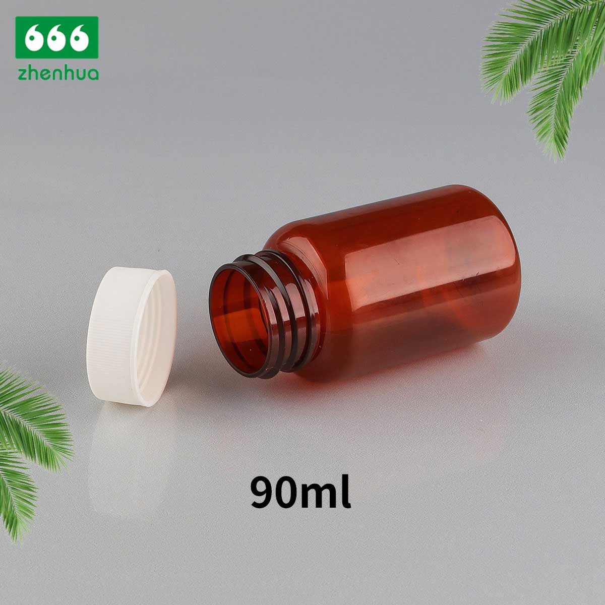 90cc 100cc 140cc 180cc Eco-friendly PET Amber Pharmaceutical Dietary Supplement Bottles Dispensing Bottles with PE High Screw Cap