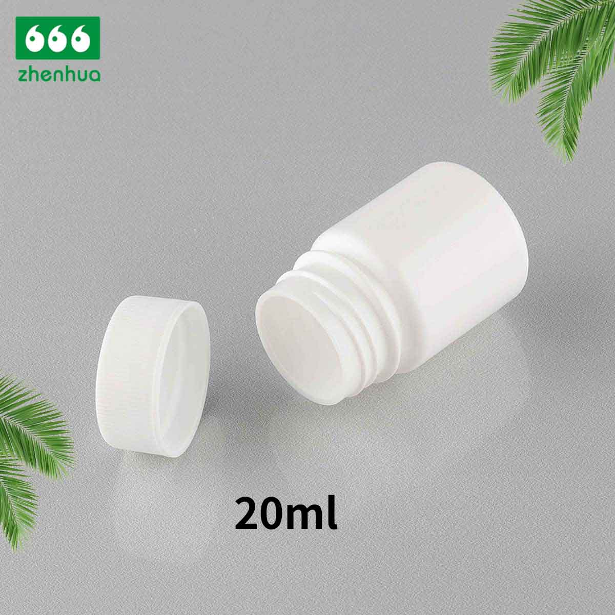 20/25/30ml White/Amber Round HDPE Solid Medicine Pill Bottle with White PE Lined Screw Cap