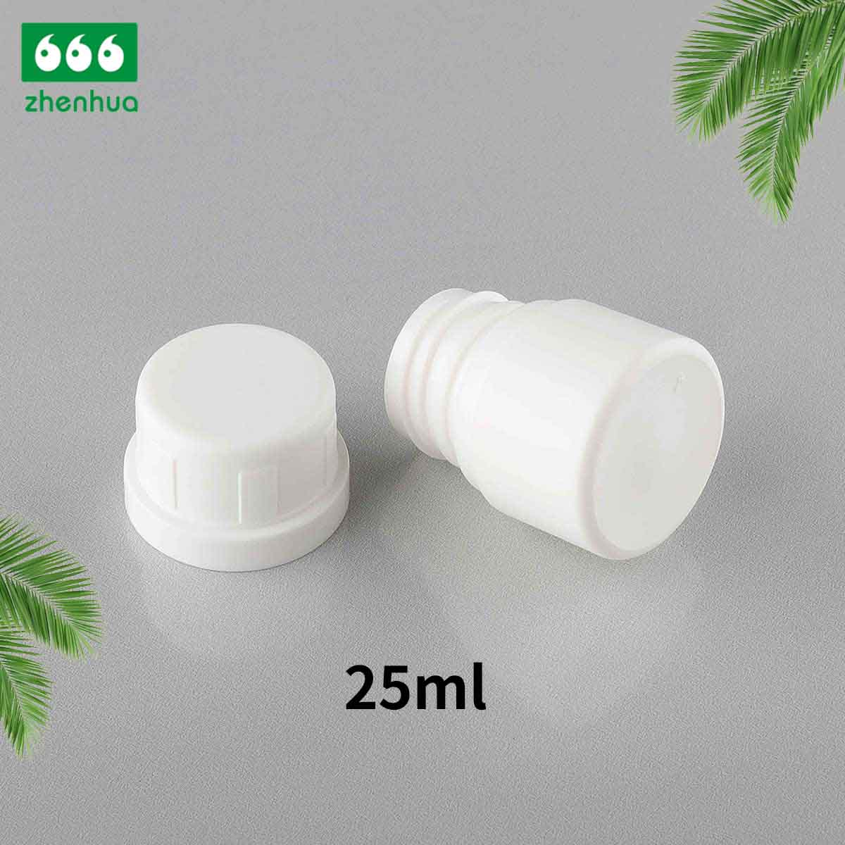 20/25/30ml White/Amber Round HDPE Solid Medicine Pill Bottle with White PE Lined Screw Cap