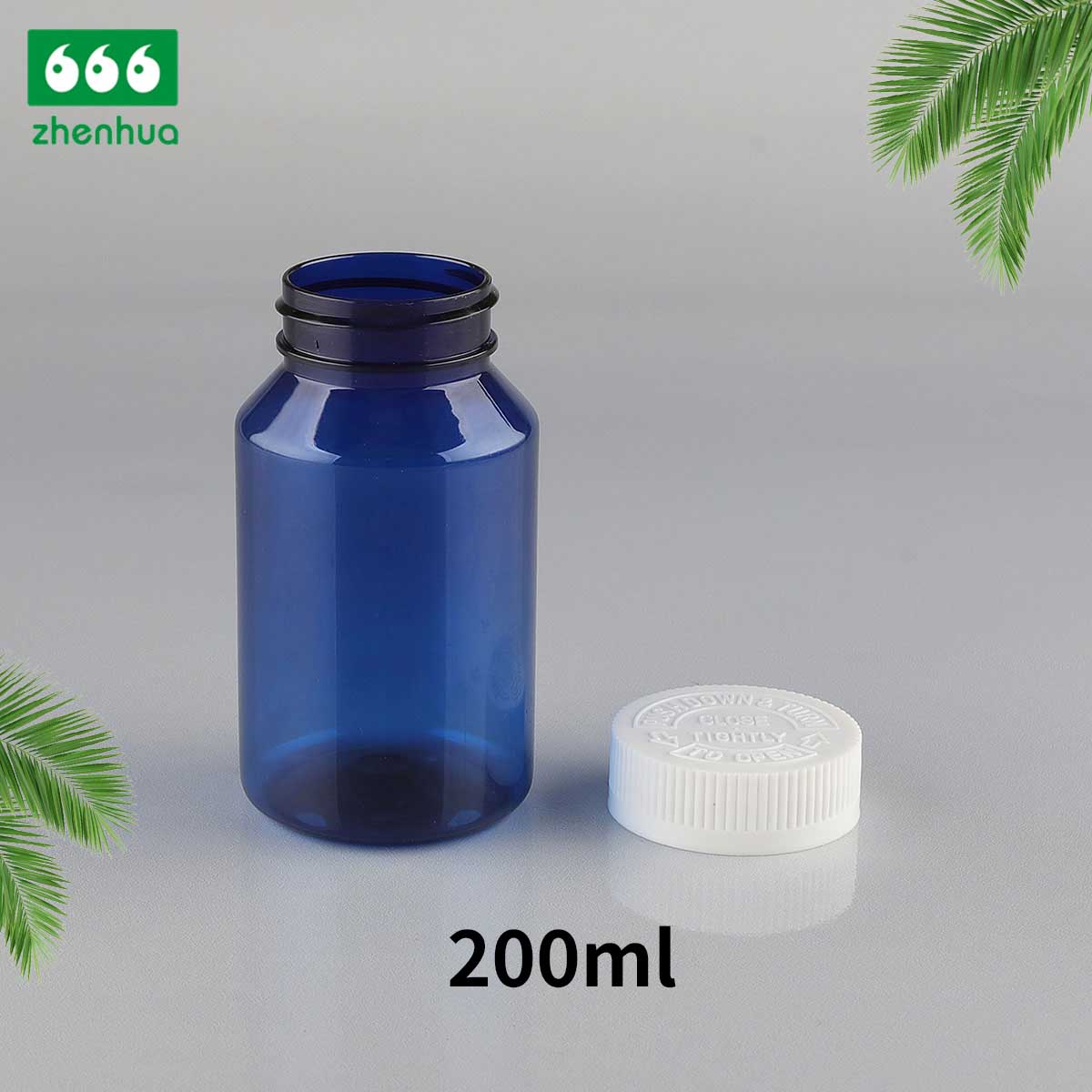 160ml 180ml 200ml Transparent Slant PET Nutraceutical Bottle  Pharmaceutical Grade Capsule Bottle with Electrified Aluminium Cap