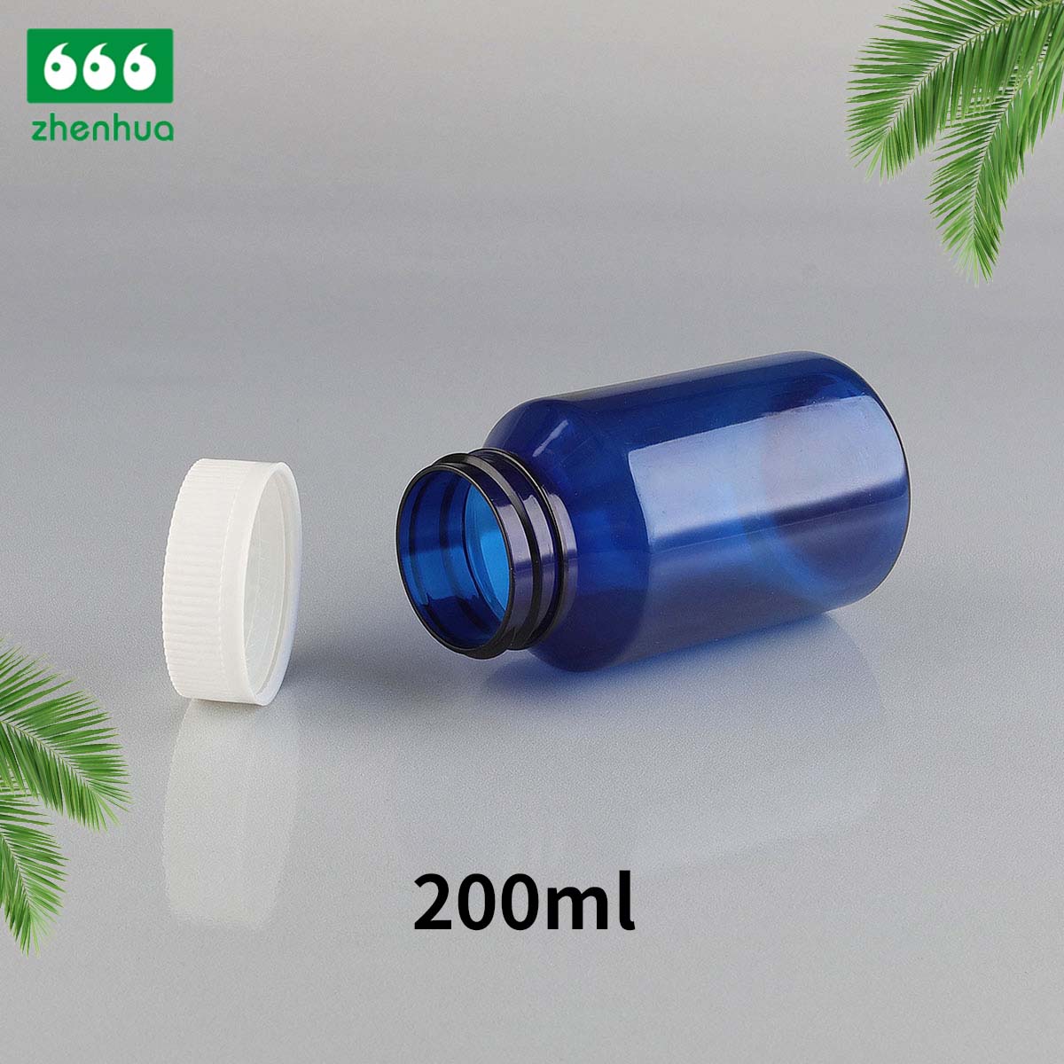 160ml 180ml 200ml Transparent Slant PET Nutraceutical Bottle  Pharmaceutical Grade Capsule Bottle with Electrified Aluminium Cap