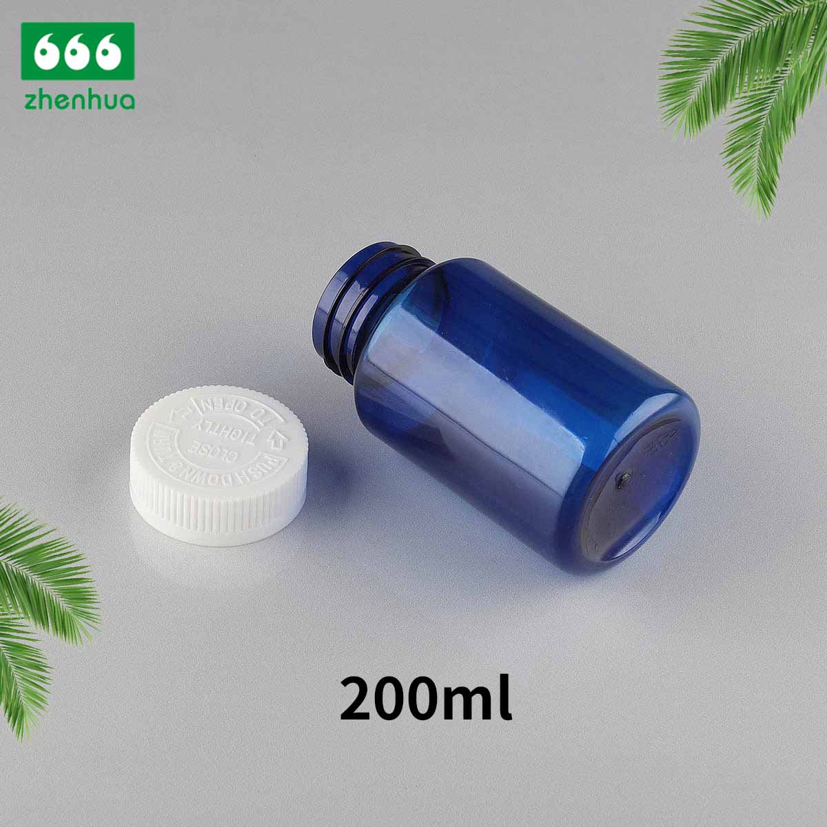 160ml 180ml 200ml Transparent Slant PET Nutraceutical Bottle  Pharmaceutical Grade Capsule Bottle with Electrified Aluminium Cap