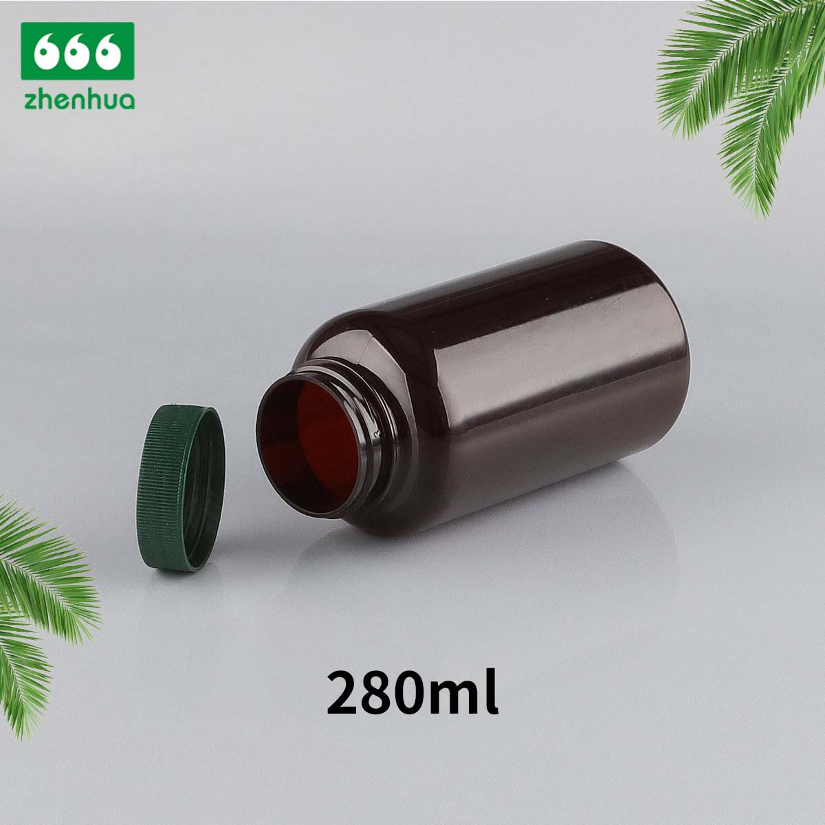 43/400 Calibre 150cc 200cc 250cc 280cc Plastic PET Amber Solid Tablet Packaging Bottle Herbal Extract Capsule Bottle