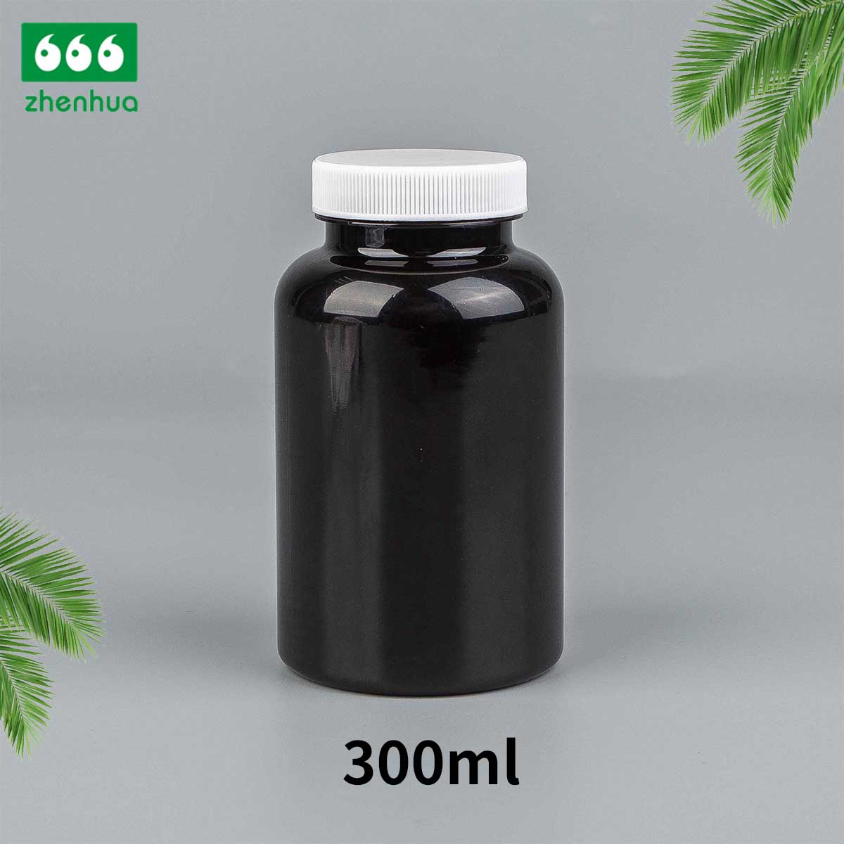 300ml 400ml 500ml 700ml Large Capacity Round Plastic PET Nutraceutical Bottle Medicinal Solid Amber Lightproof Bottle with Childproof Cap