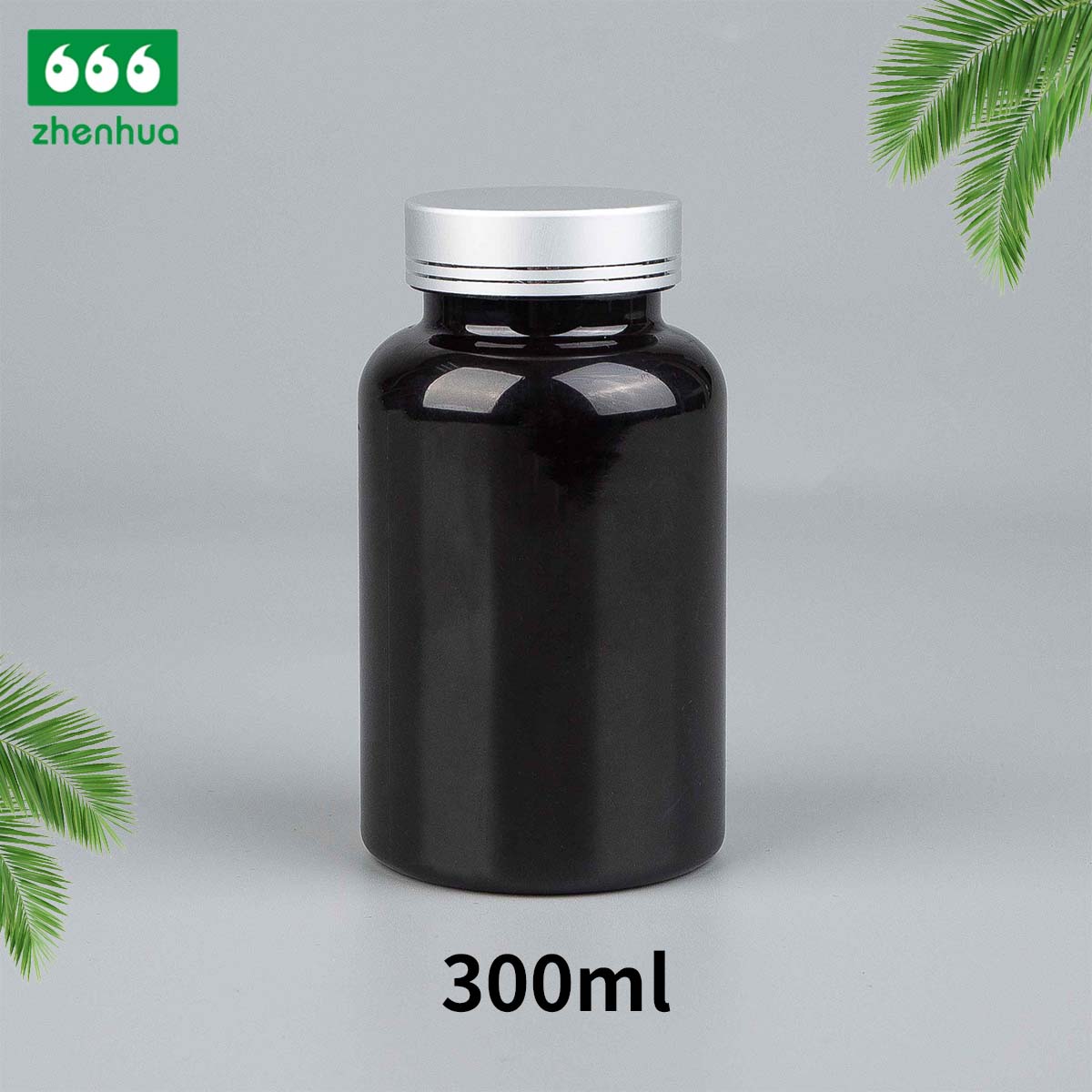 300ml 400ml 500ml 700ml Large Capacity Round Plastic PET Nutraceutical Bottle Medicinal Solid Amber Lightproof Bottle with Childproof Cap