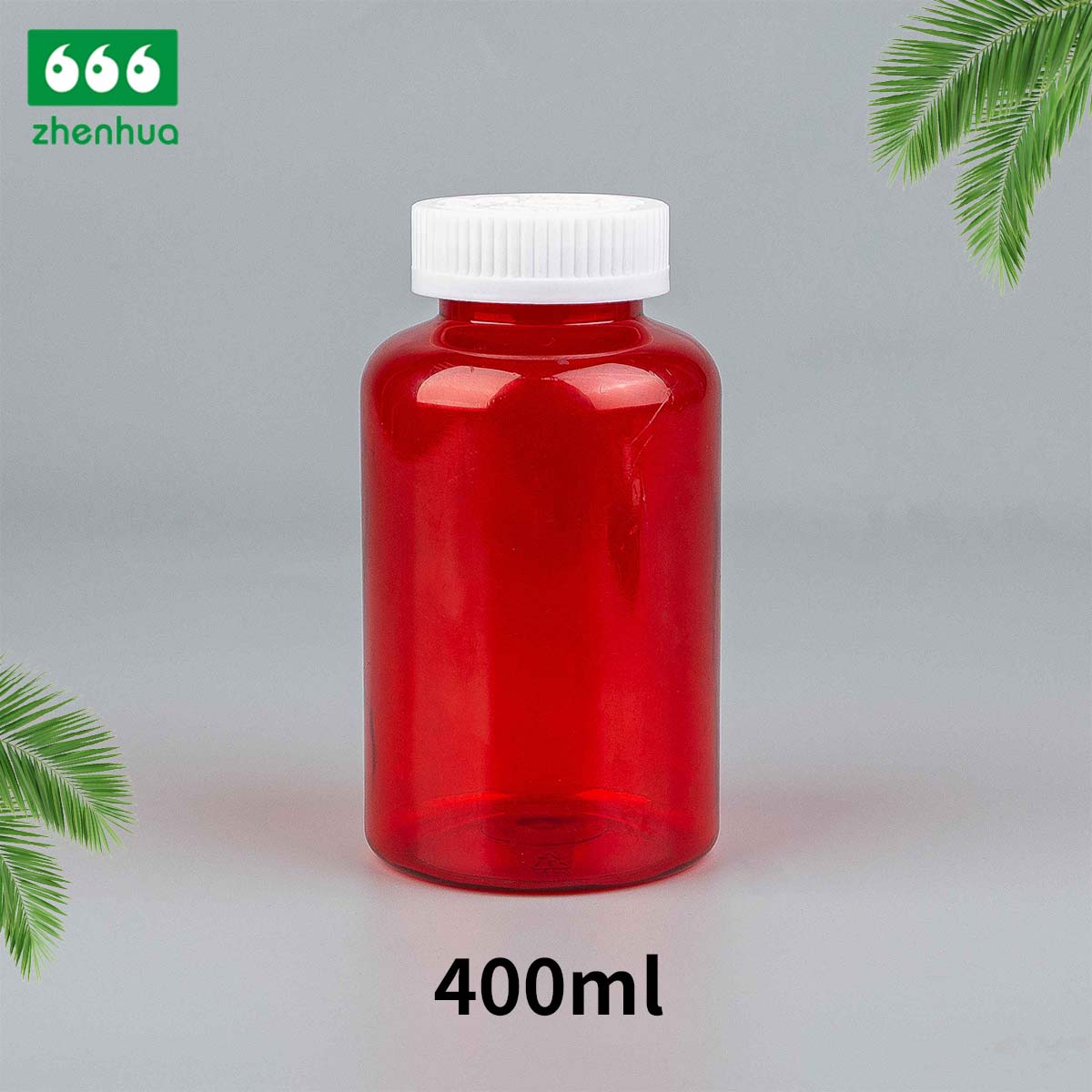 300ml 400ml 500ml 700ml Large Capacity Round Plastic PET Nutraceutical Bottle Medicinal Solid Amber Lightproof Bottle with Childproof Cap