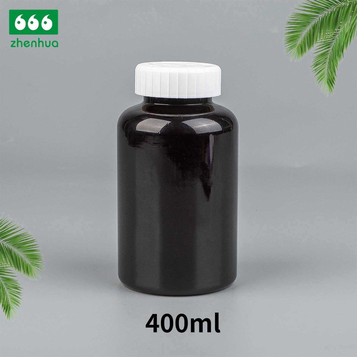 300ml 400ml 500ml 700ml Large Capacity Round Plastic PET Nutraceutical Bottle Medicinal Solid Amber Lightproof Bottle with Childproof Cap