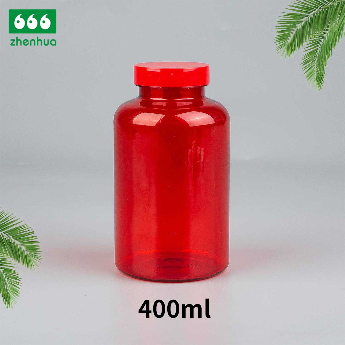 300ml 400ml 500ml 700ml Large Capacity Round Plastic PET Nutraceutical Bottle Medicinal Solid Amber Lightproof Bottle with Childproof Cap