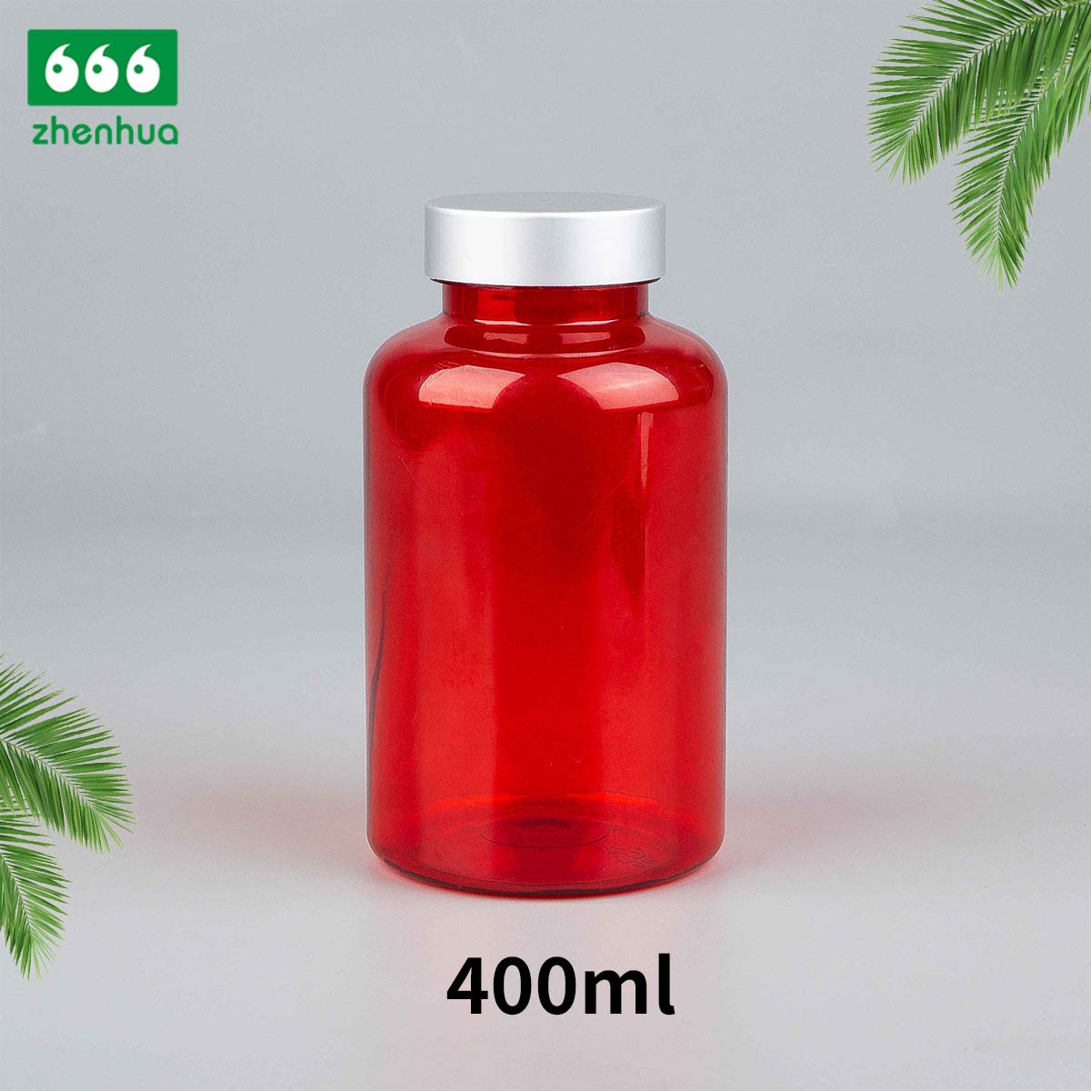 300ml 400ml 500ml 700ml Large Capacity Round Plastic PET Nutraceutical Bottle Medicinal Solid Amber Lightproof Bottle with Childproof Cap