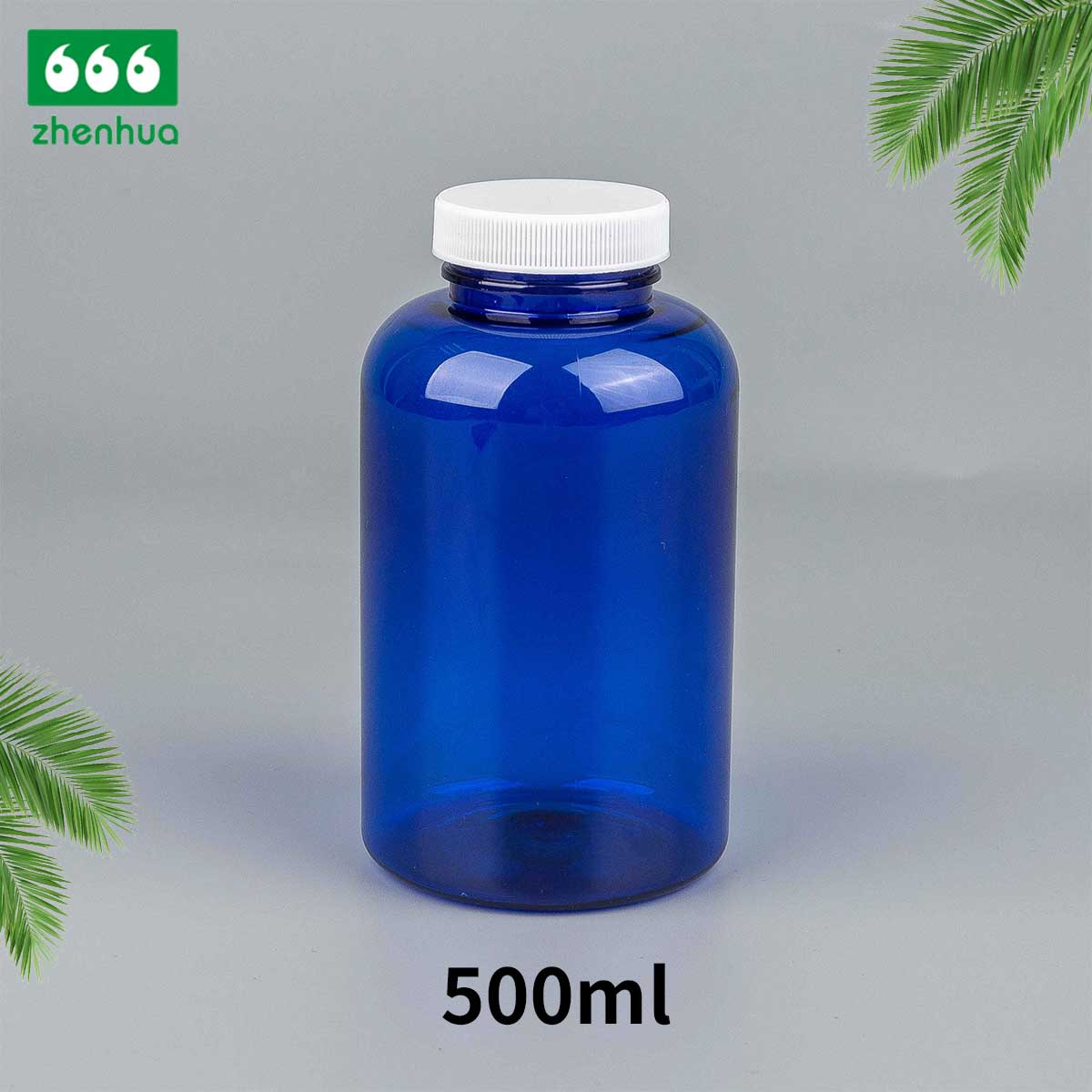 300ml 400ml 500ml 700ml Large Capacity Round Plastic PET Nutraceutical Bottle Medicinal Solid Amber Lightproof Bottle with Childproof Cap