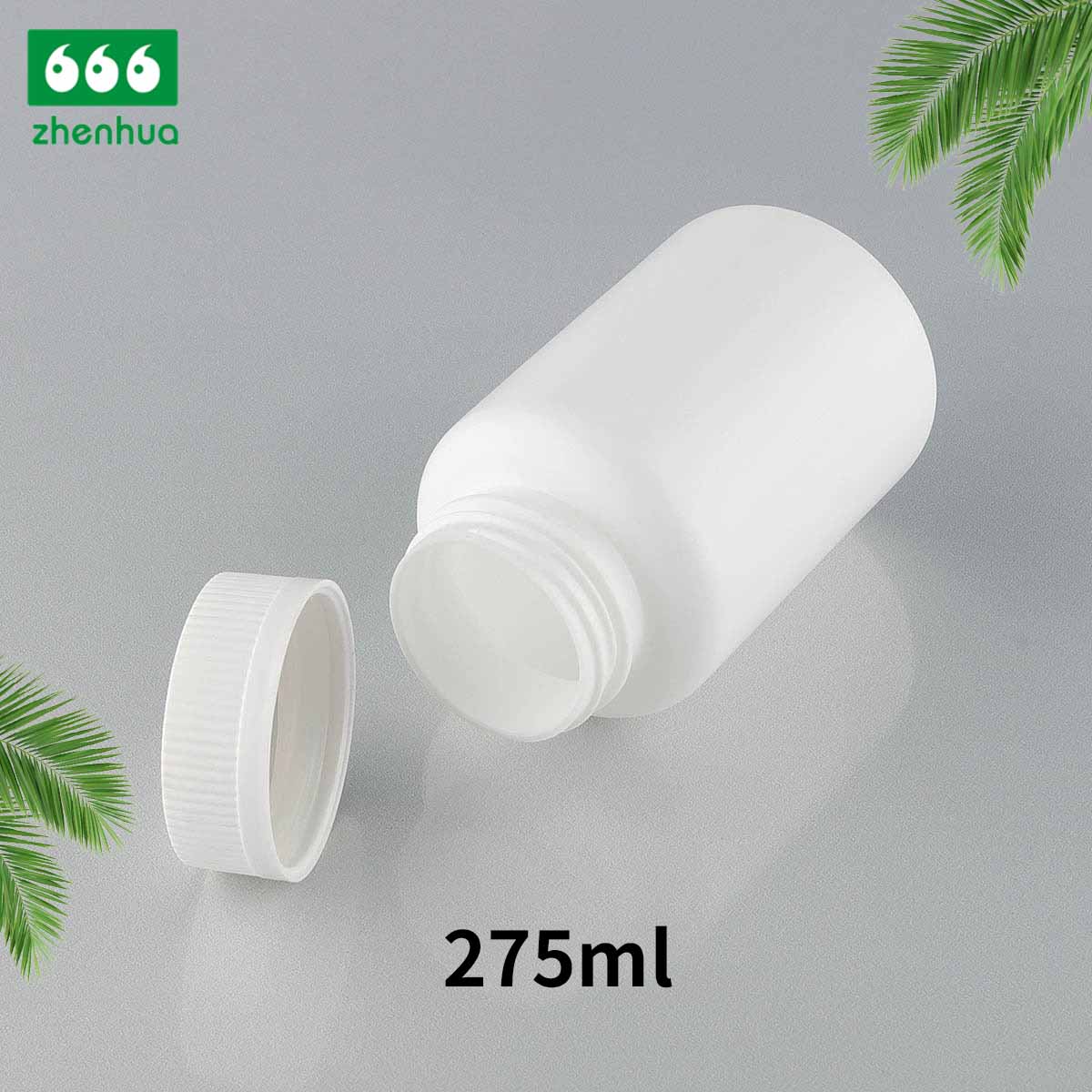 275ML Cylinder White HDPE Plastic Pharmaceutical Supplement Round Bottle With Child-proof Cap