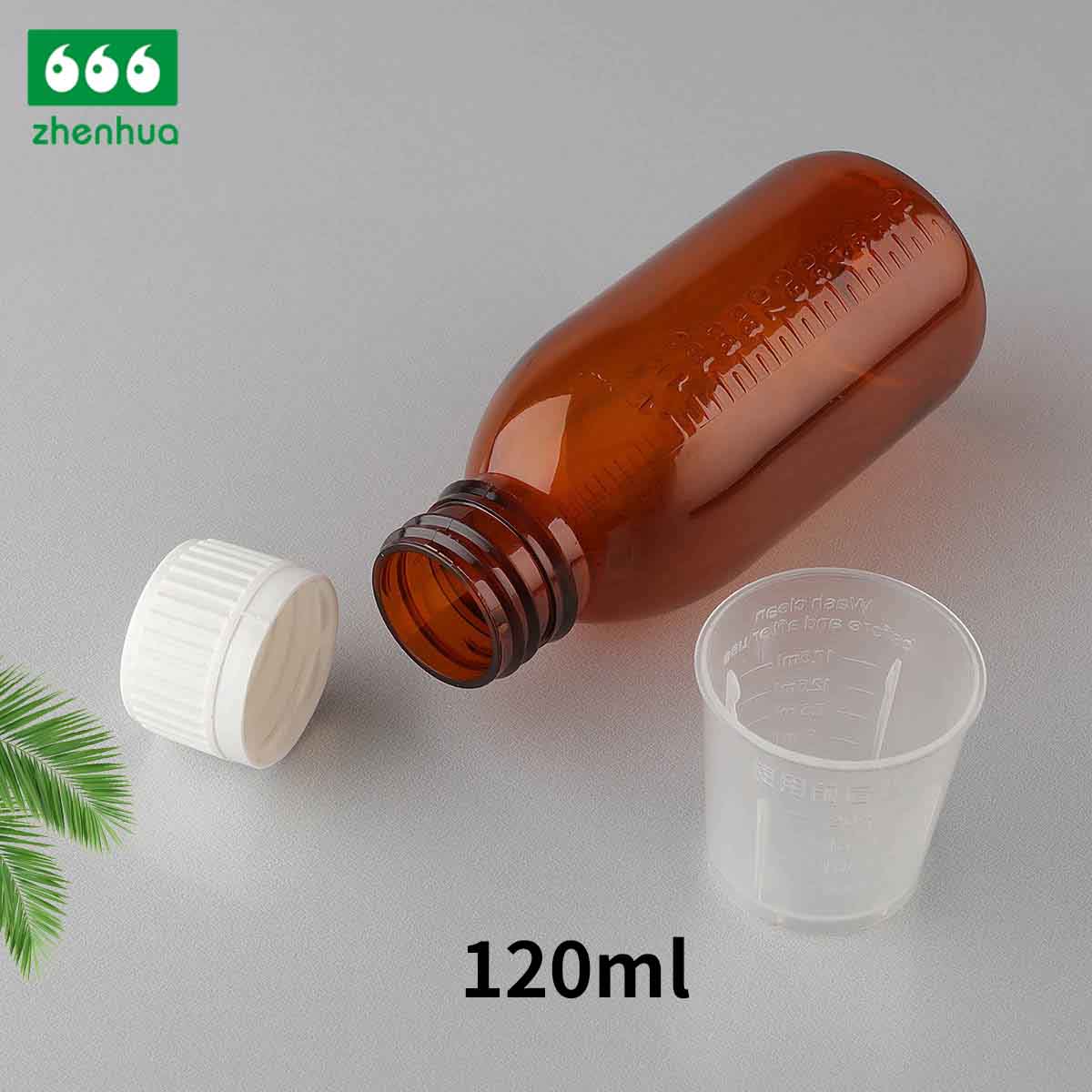 120ml Transparent/Amber Round PET Medicinal Liquid Bottle Syrup Bottle Suspension Bottle Child Resistant Cap/CRC