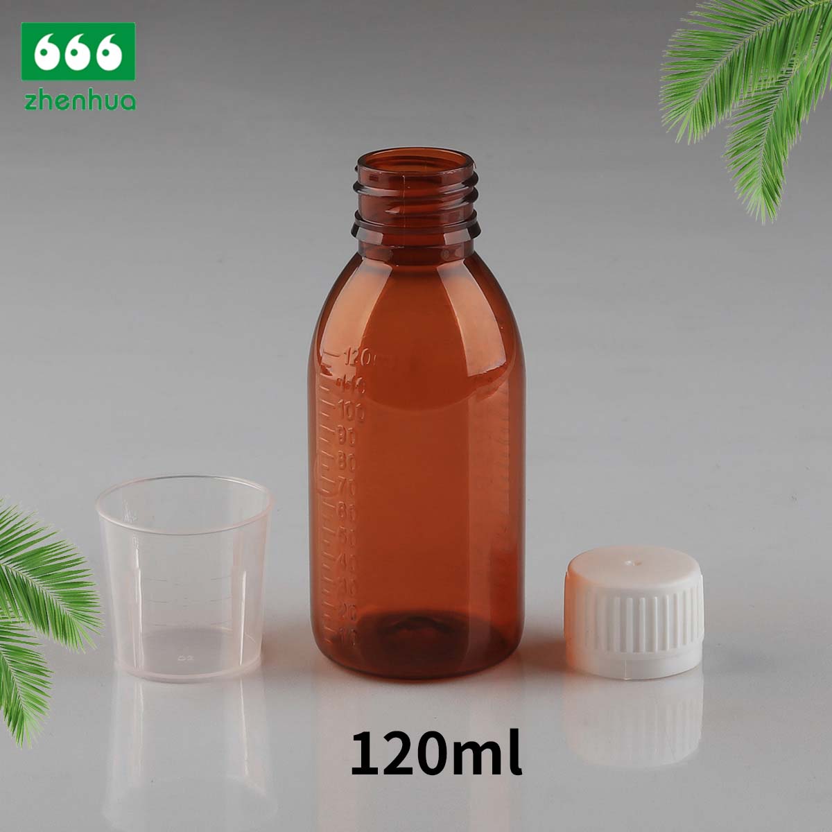 120ml/125ml/135ml Transparent/Amber Round PET Medicinal Liquid Bottle Syrup Bottle Suspension Bottle Child Resistant Cap/CRC