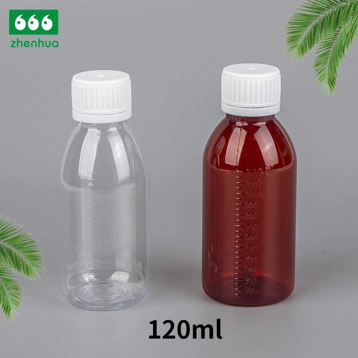 120ml/125ml/135ml Transparent/Amber Round PET Medicinal Liquid Bottle Syrup Bottle Suspension Bottle Child Resistant Cap/CRC