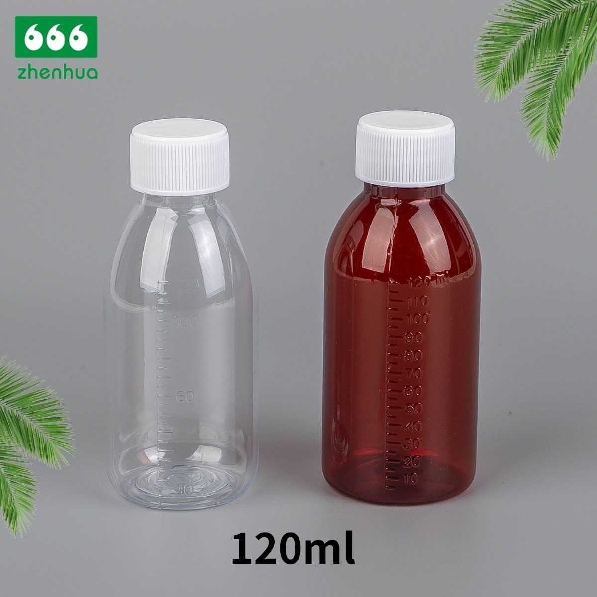 120ml/125ml/135ml Transparent/Amber Round PET Medicinal Liquid Bottle Syrup Bottle Suspension Bottle Child Resistant Cap/CRC