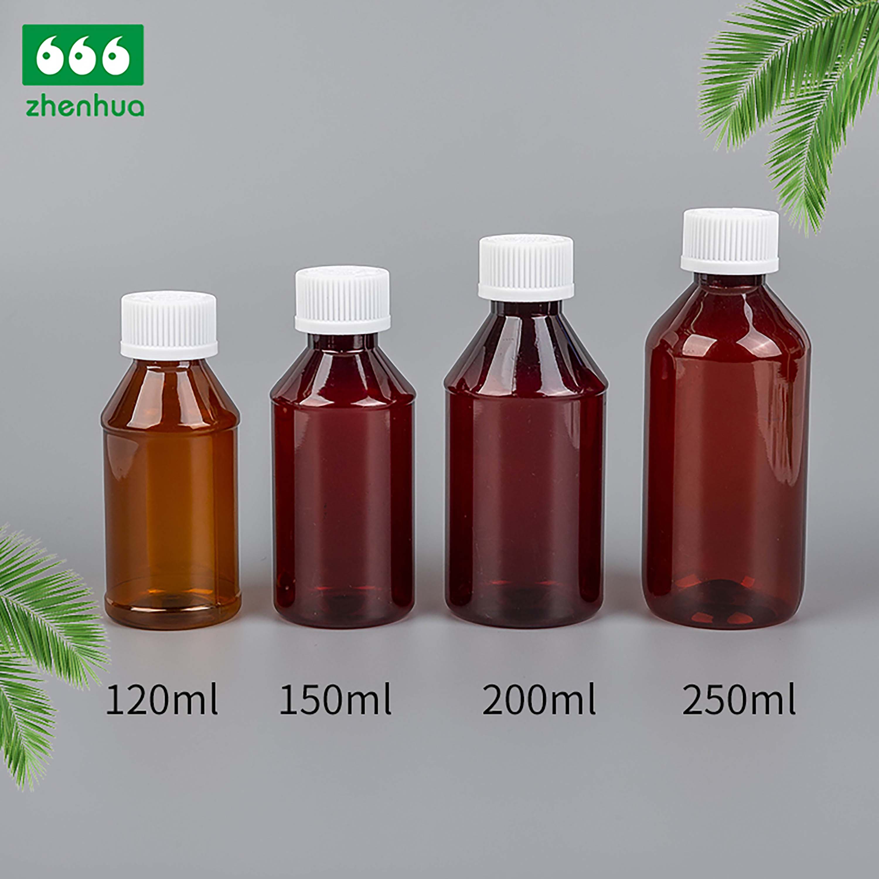 120/150/200/250ml Cylindrical PET Medicine Syrup Bottle Mouthwash Bottle with Tamper Evident Cap