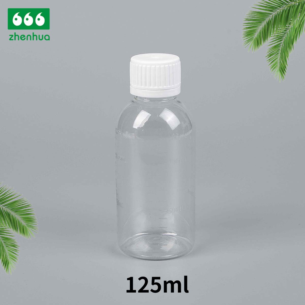 120ml/125ml/135ml Transparent/Amber Round PET Medicinal Liquid Bottle Syrup Bottle Suspension Bottle Child Resistant Cap/CRC