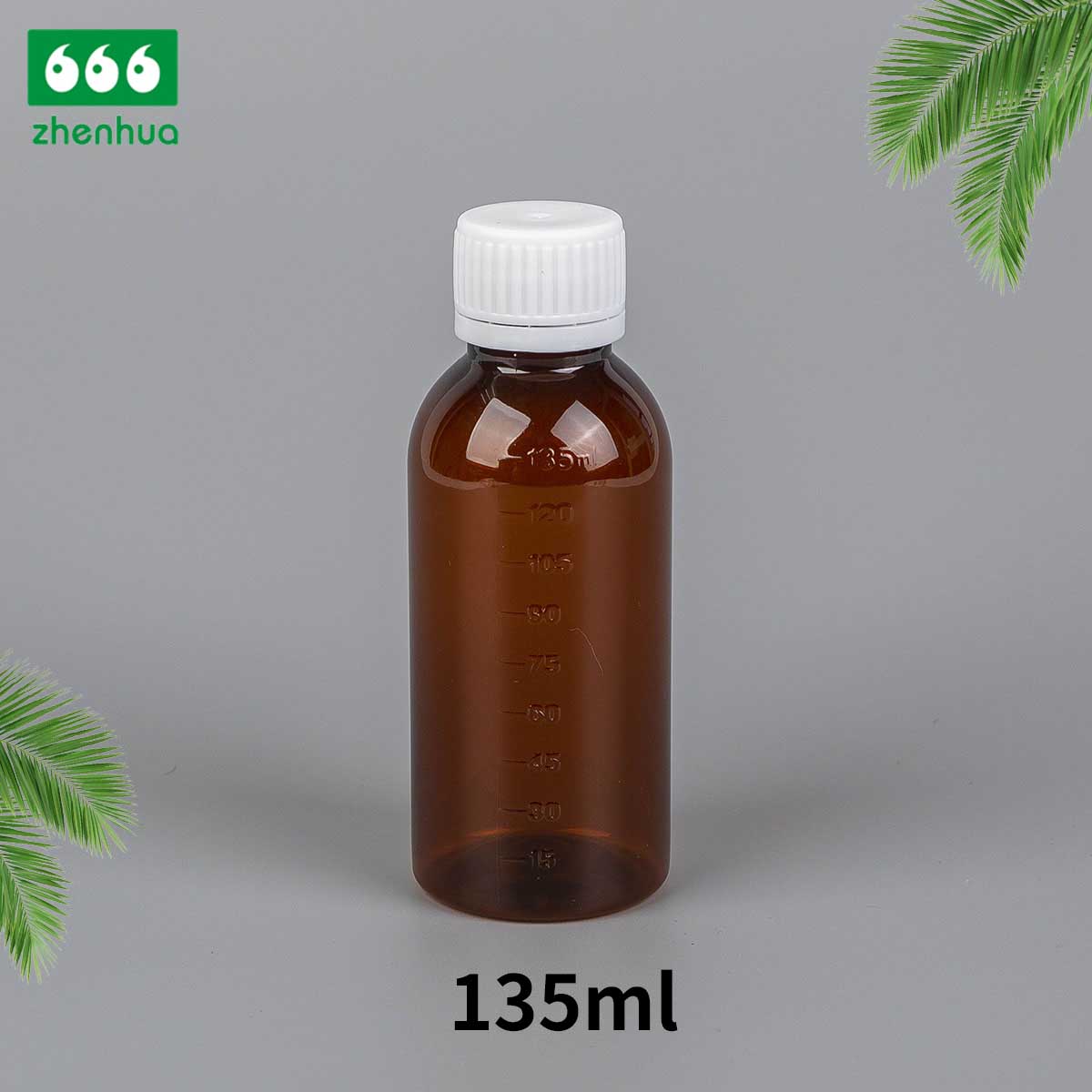 120ml/125ml/135ml Transparent/Amber Round PET Medicinal Liquid Bottle Syrup Bottle Suspension Bottle Child Resistant Cap/CRC