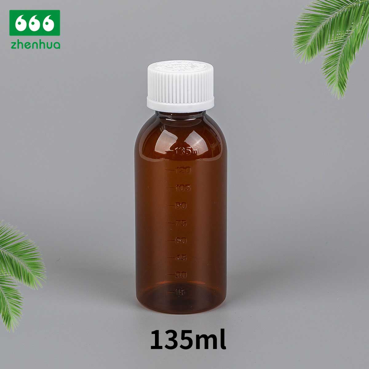 120ml Transparent/Amber Round PET Medicinal Liquid Bottle Syrup Bottle Suspension Bottle Child Resistant Cap/CRC