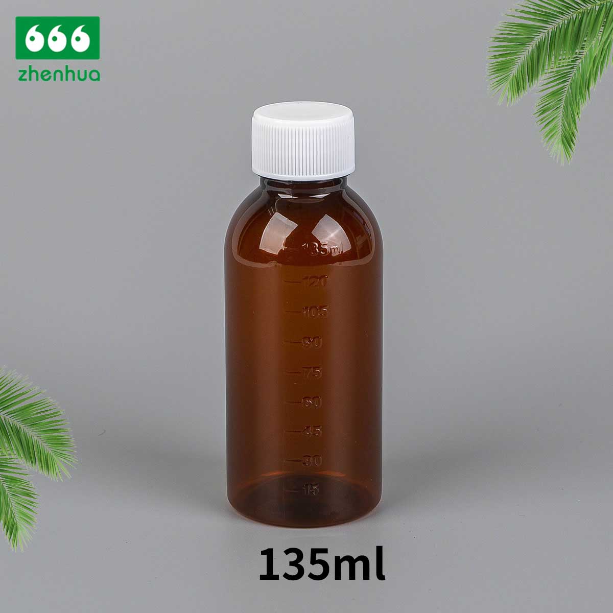 120ml Transparent/Amber Round PET Medicinal Liquid Bottle Syrup Bottle Suspension Bottle Child Resistant Cap/CRC