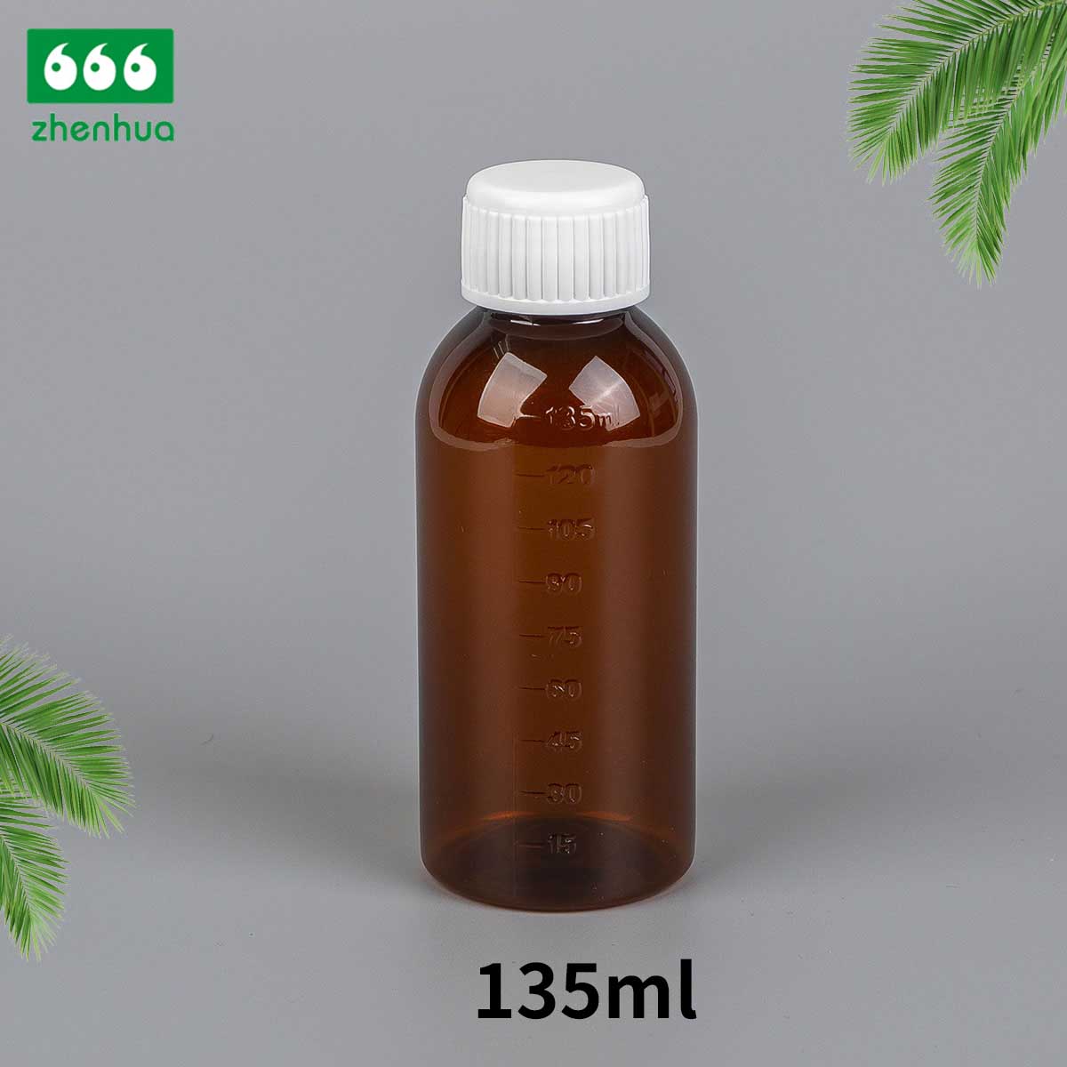 120ml Transparent/Amber Round PET Medicinal Liquid Bottle Syrup Bottle Suspension Bottle Child Resistant Cap/CRC