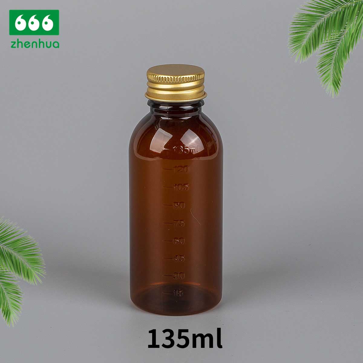 120ml Transparent/Amber Round PET Medicinal Liquid Bottle Syrup Bottle Suspension Bottle Child Resistant Cap/CRC