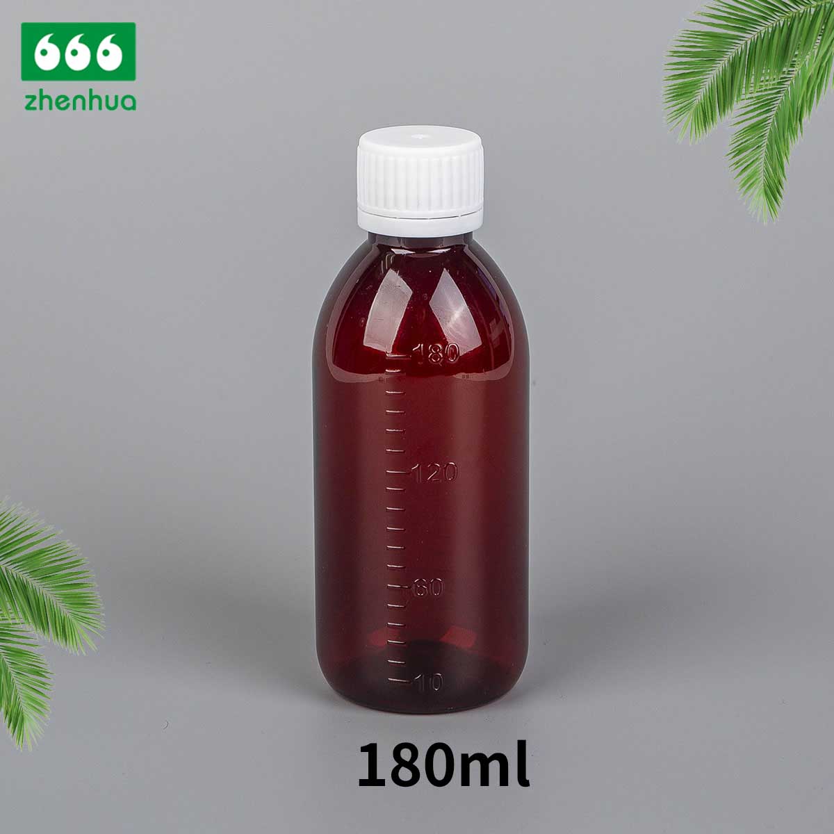 150ml/160ml/180ml/200ml Round Amber PET Graduated Medicinal Liquid Cough Syrup Bottle with Tamper-Proof Cap