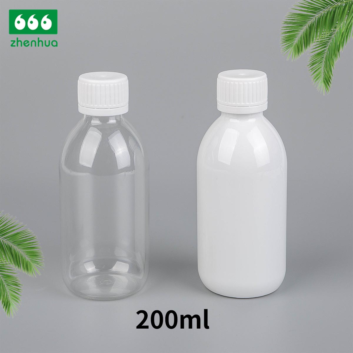 150ml/200ml/350ml Round White/Clear PET Medicinal Mouthwash Bottle Juice Drink Bottle with Tamper Proof Cap