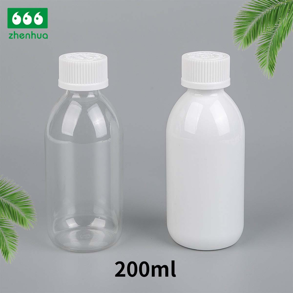 150ml/200ml/350ml Round White/Clear PET Medicinal Mouthwash Bottle Juice Drink Bottle with Tamper Proof Cap