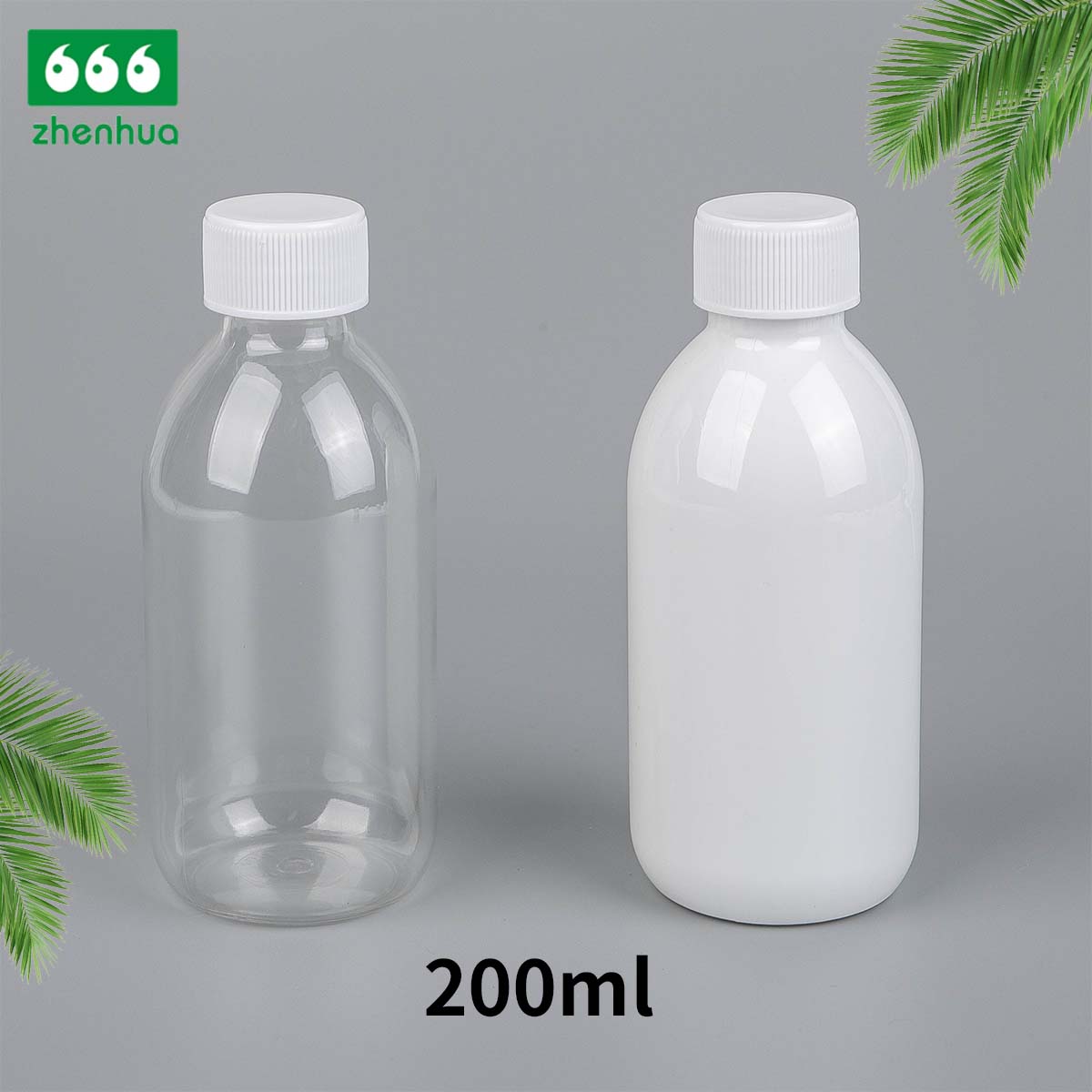 150ml/200ml/350ml Round White/Clear PET Medicinal Mouthwash Bottle Juice Drink Bottle with Tamper Proof Cap