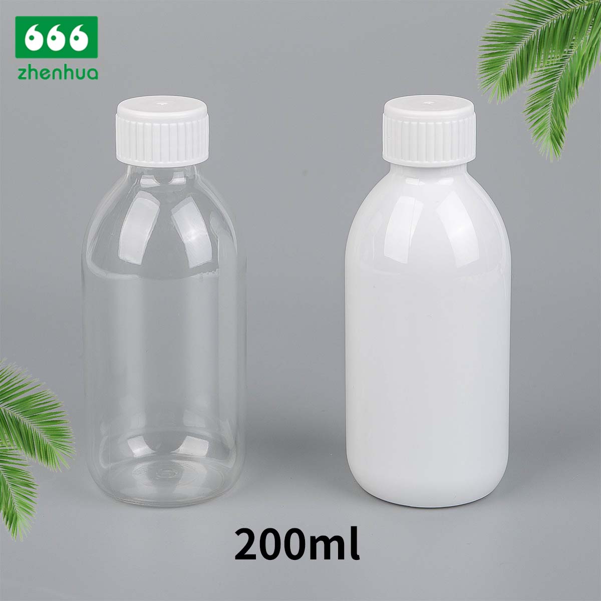 150ml/200ml/350ml Round White/Clear PET Medicinal Mouthwash Bottle Juice Drink Bottle with Tamper Proof Cap