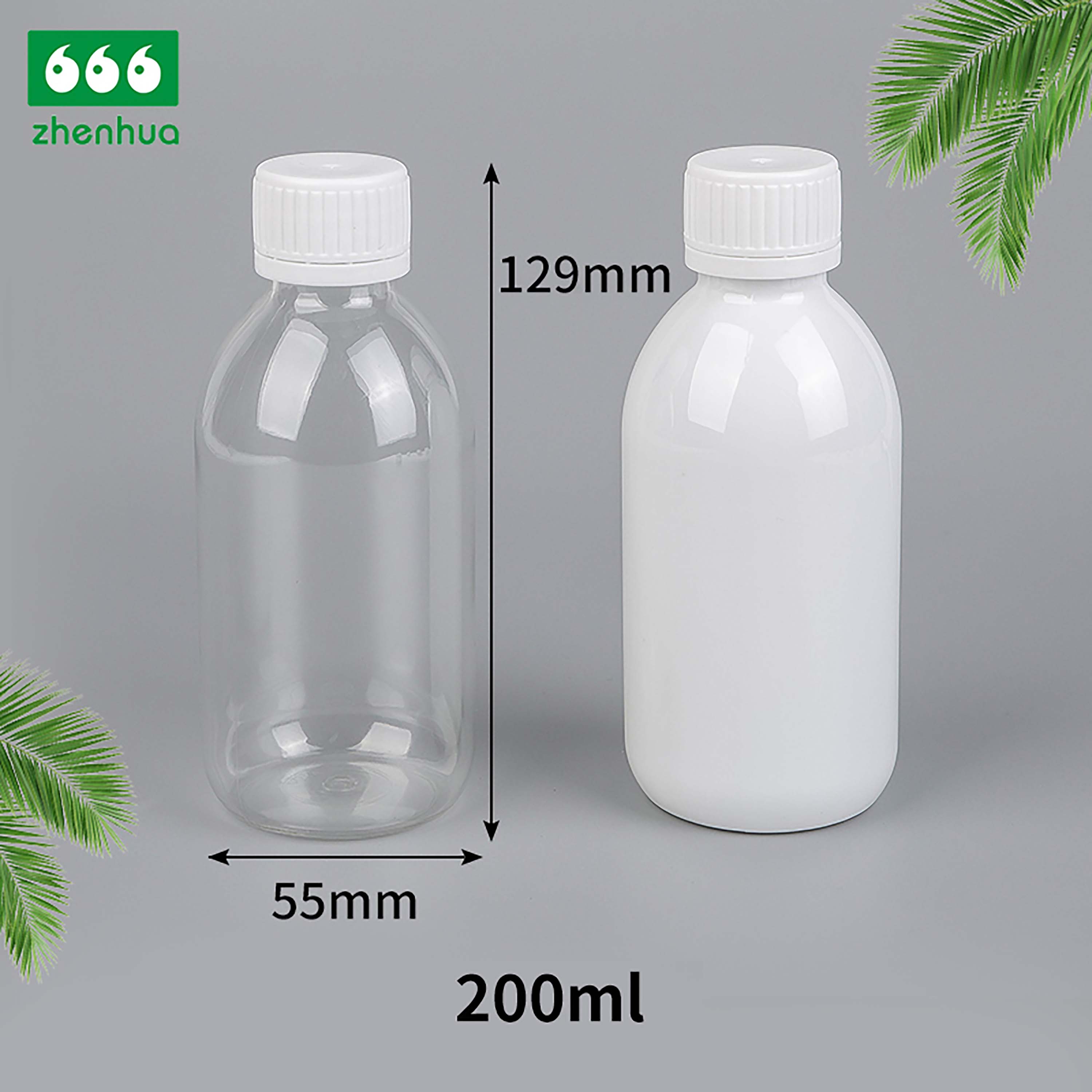 150ml/200ml/350ml Round White/Clear PET Medicinal Mouthwash Bottle Juice Drink Bottle with Tamper Proof Cap