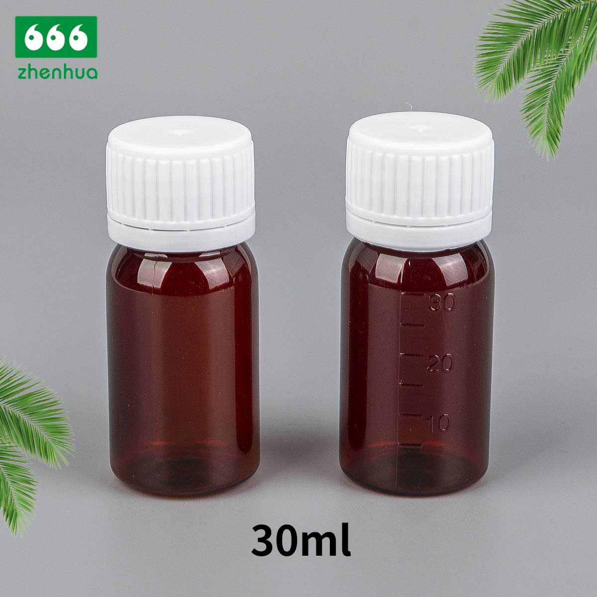 30ml/ 1oz Round Amber PET Chemical Reagent Bottle with Tamper-Proof Cap