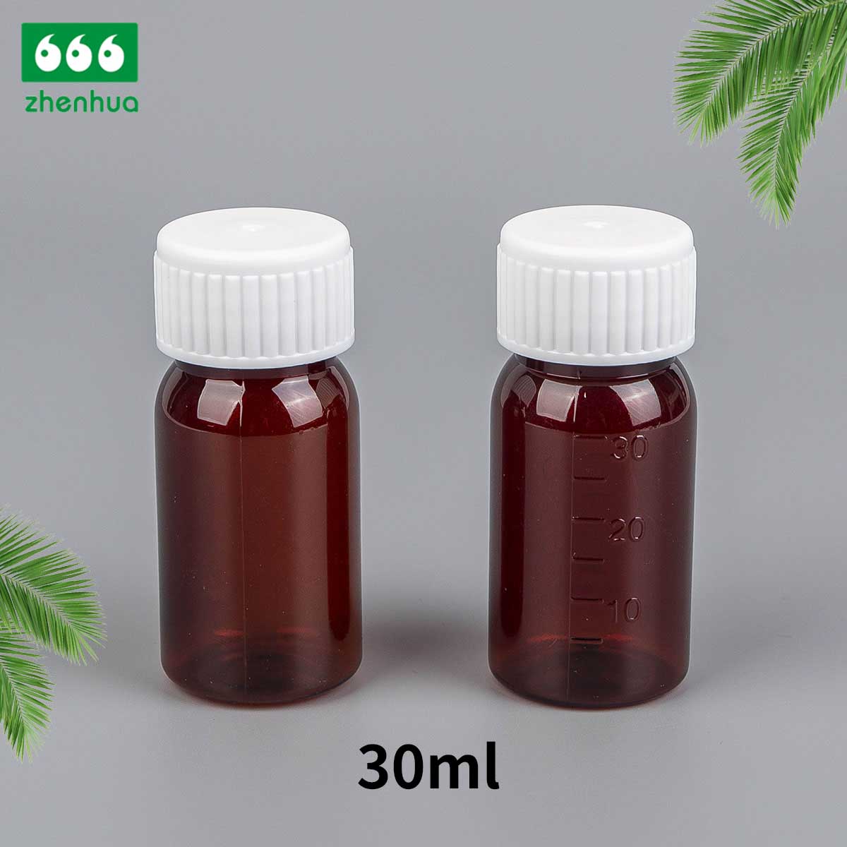 30ml/ 1oz Round Amber PET Chemical Reagent Bottle with Tamper-Proof Cap